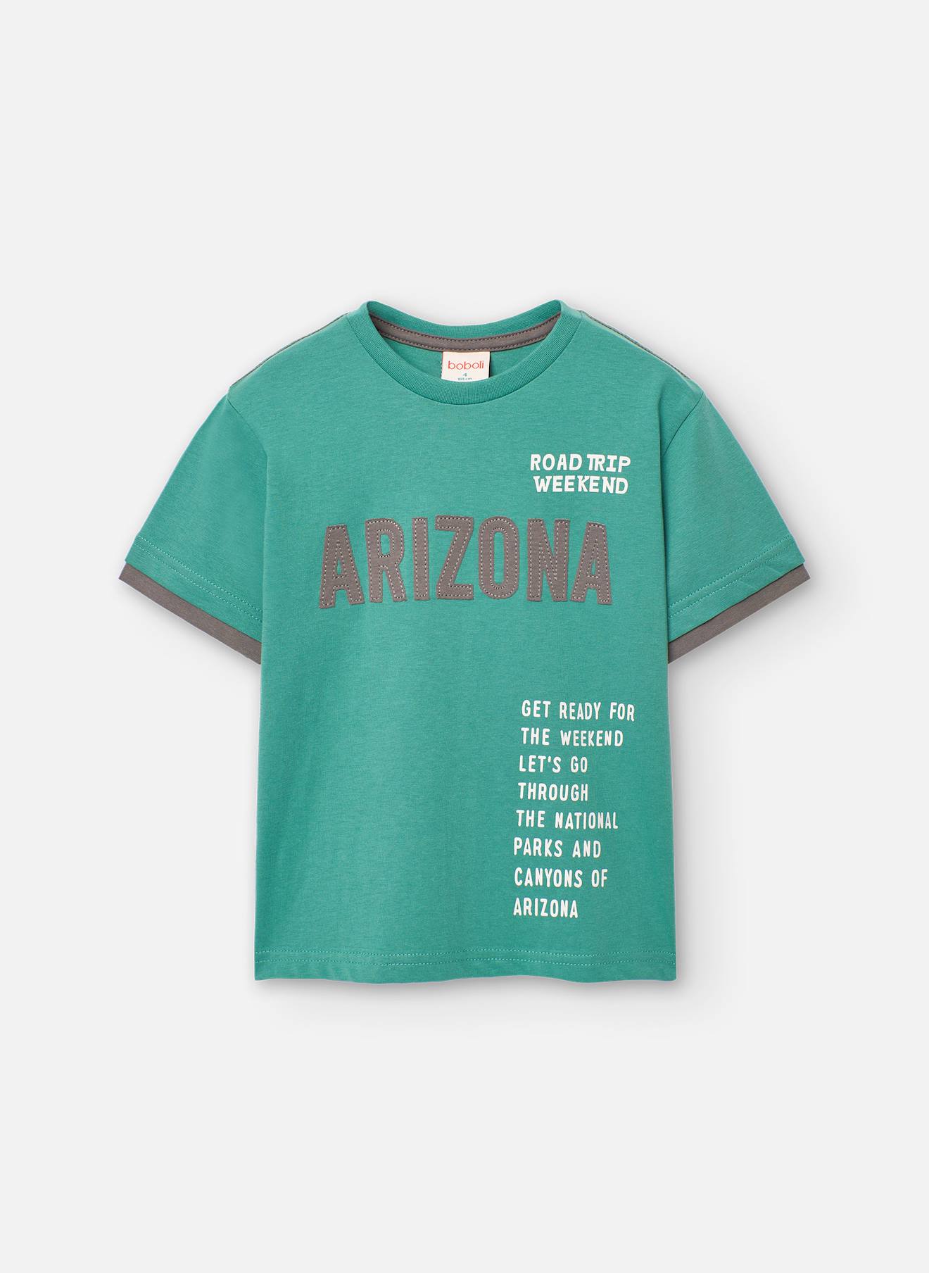 T-shirt À Manches Courtes Avec Col Rond Vert