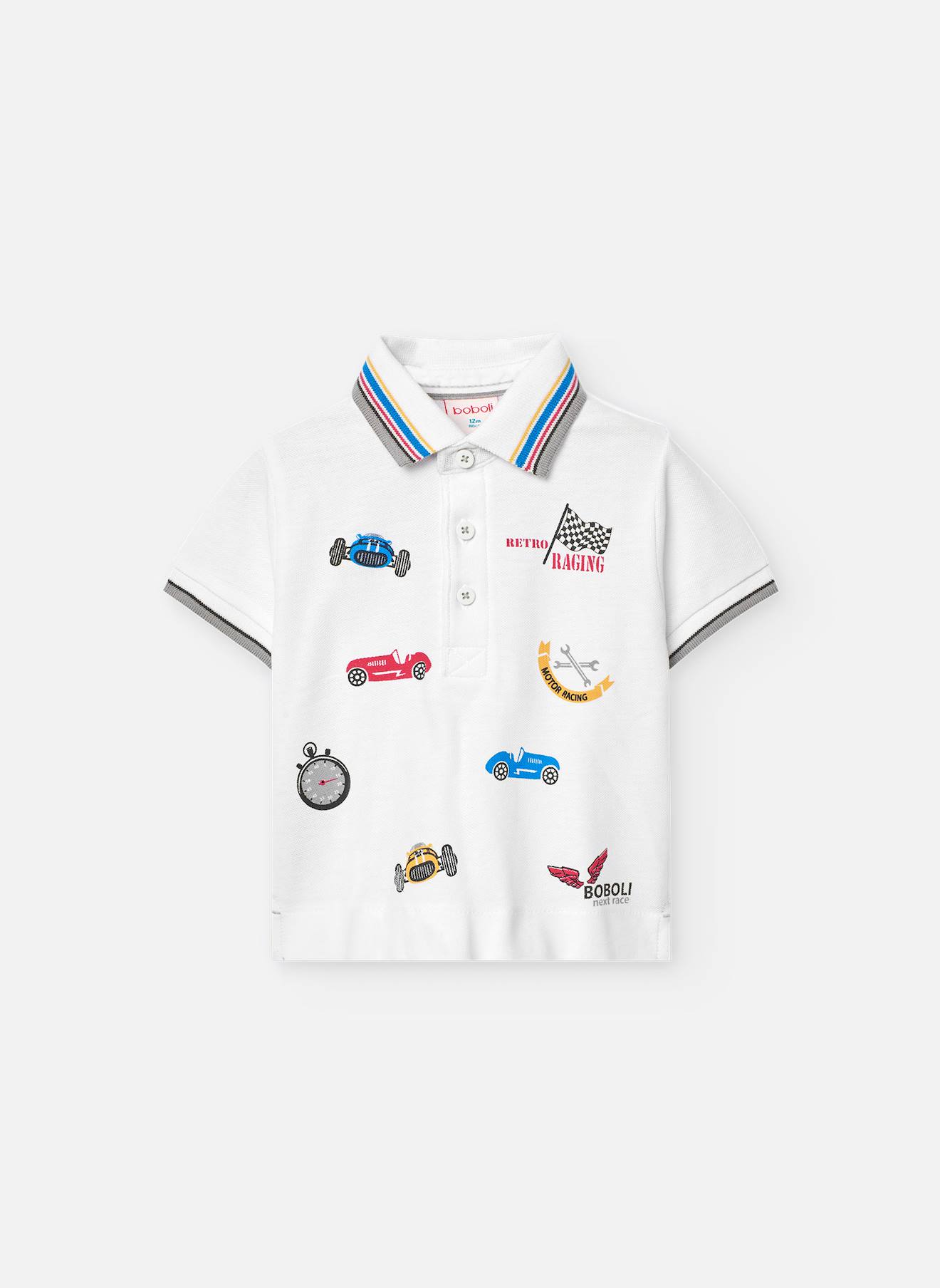 Polo 100 % Coton À Manches Courtes Blanc