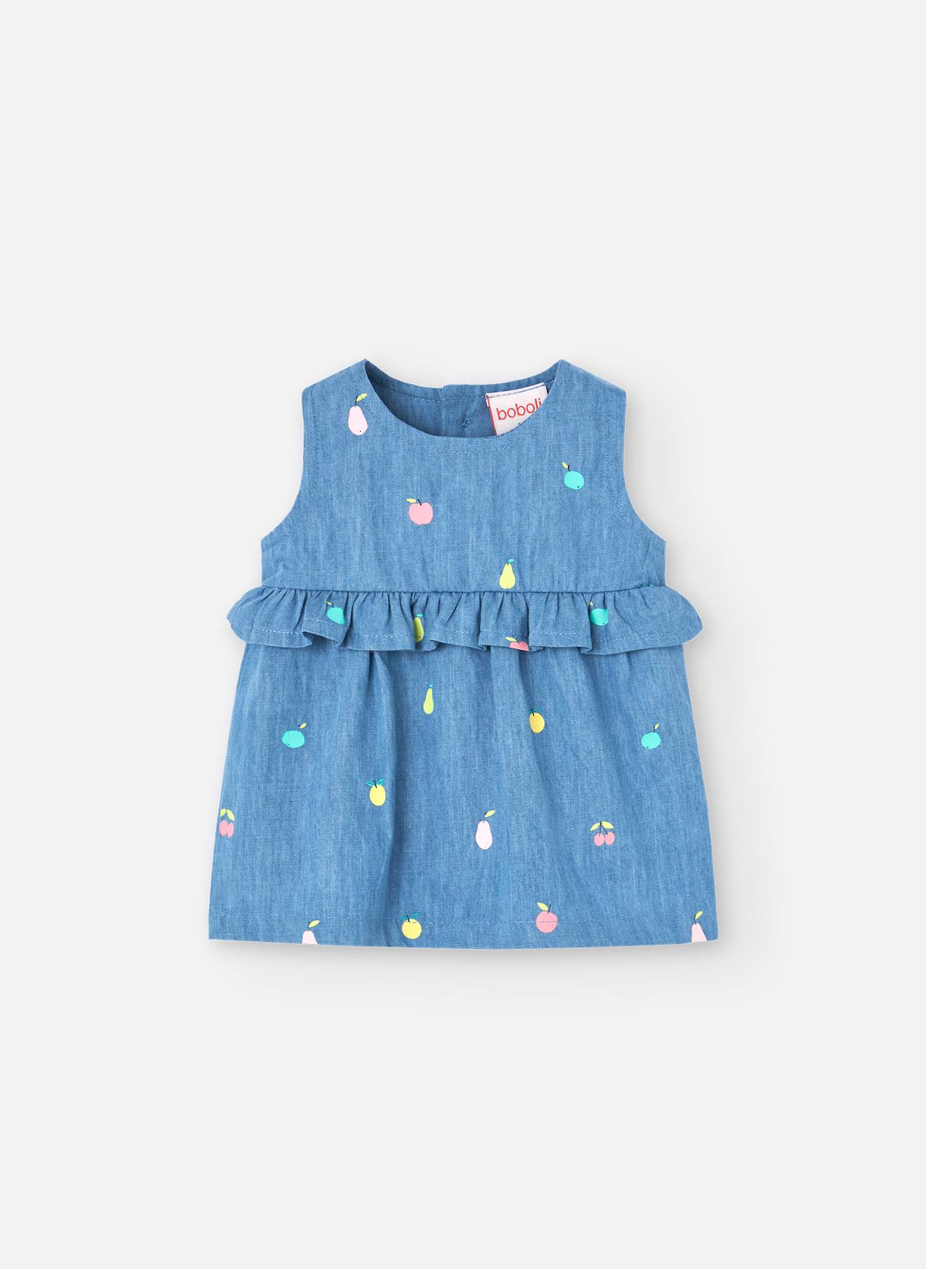 Robe En Coton Avec Imprimé Fantaisie Bleu