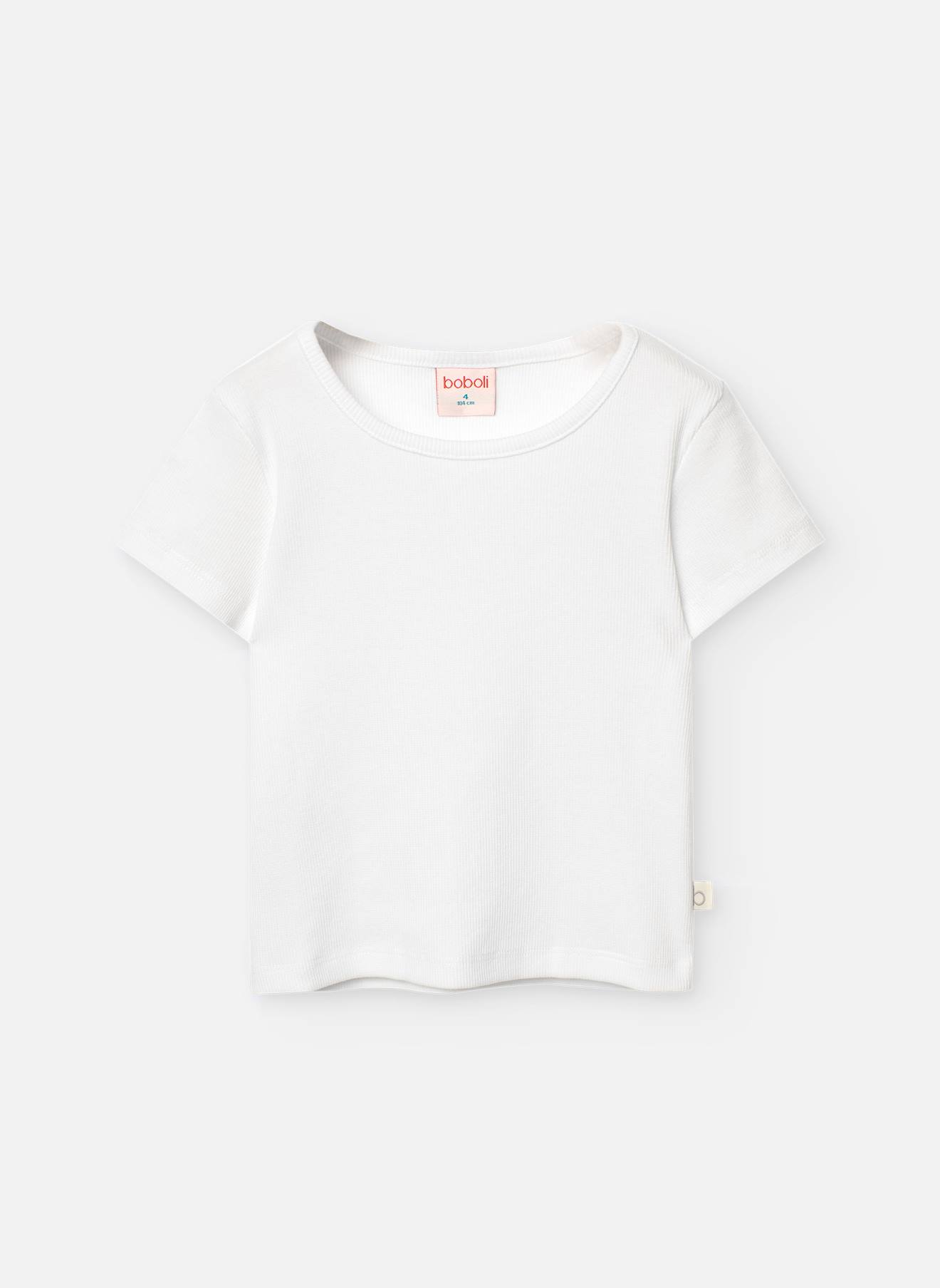 T-shirt À Manches Courtes Avec Col Rond Blanc