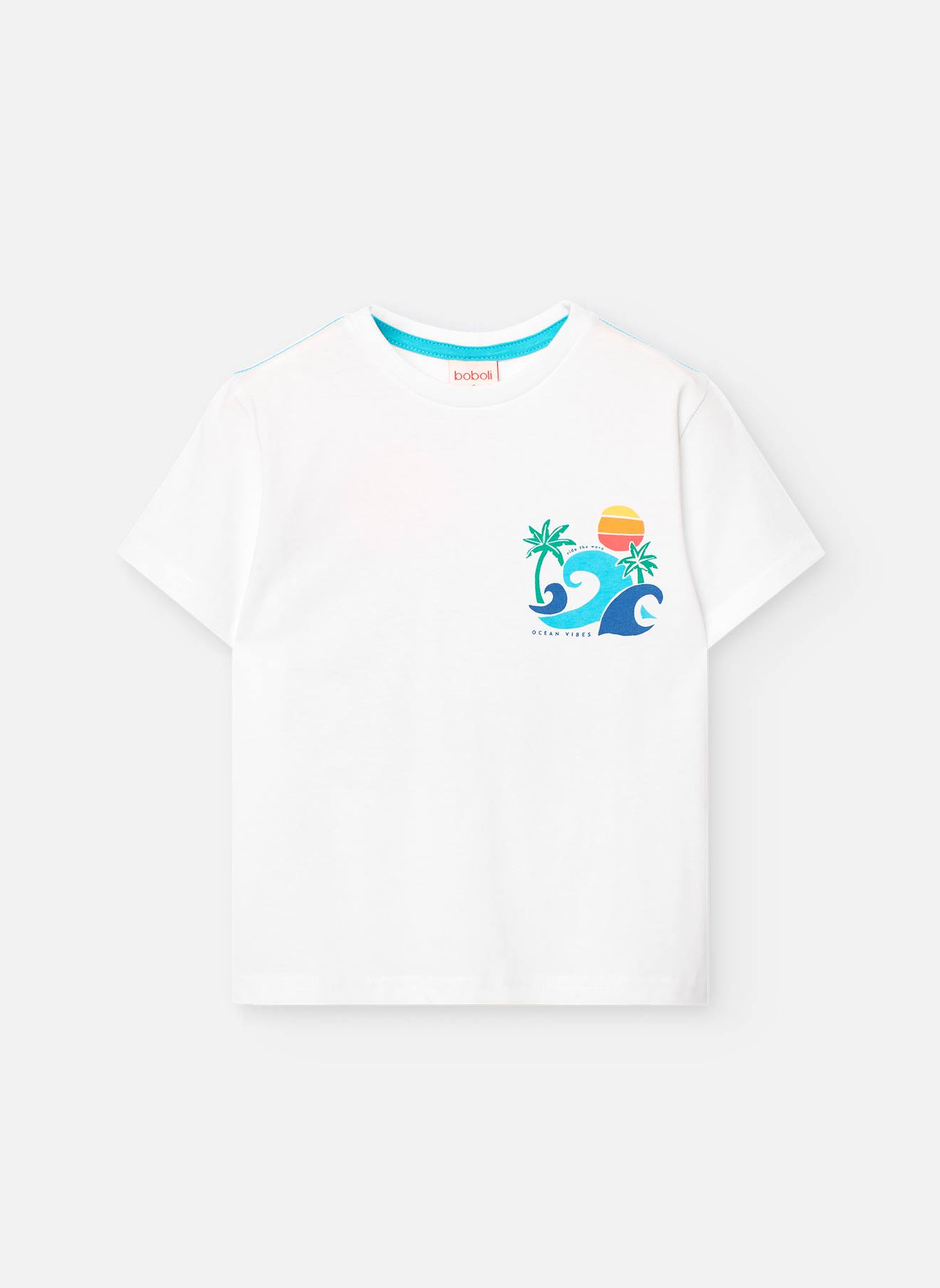 T-shirt À Manches Courtes Avec Col Rond Blanc
