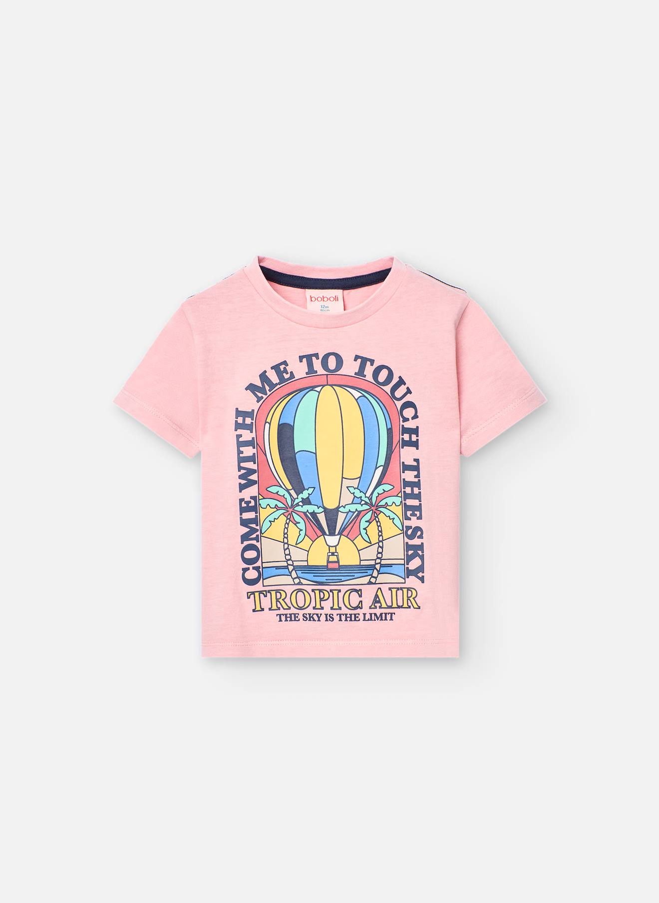 T-shirt À Manches Courtes Avec Col Rond Rose