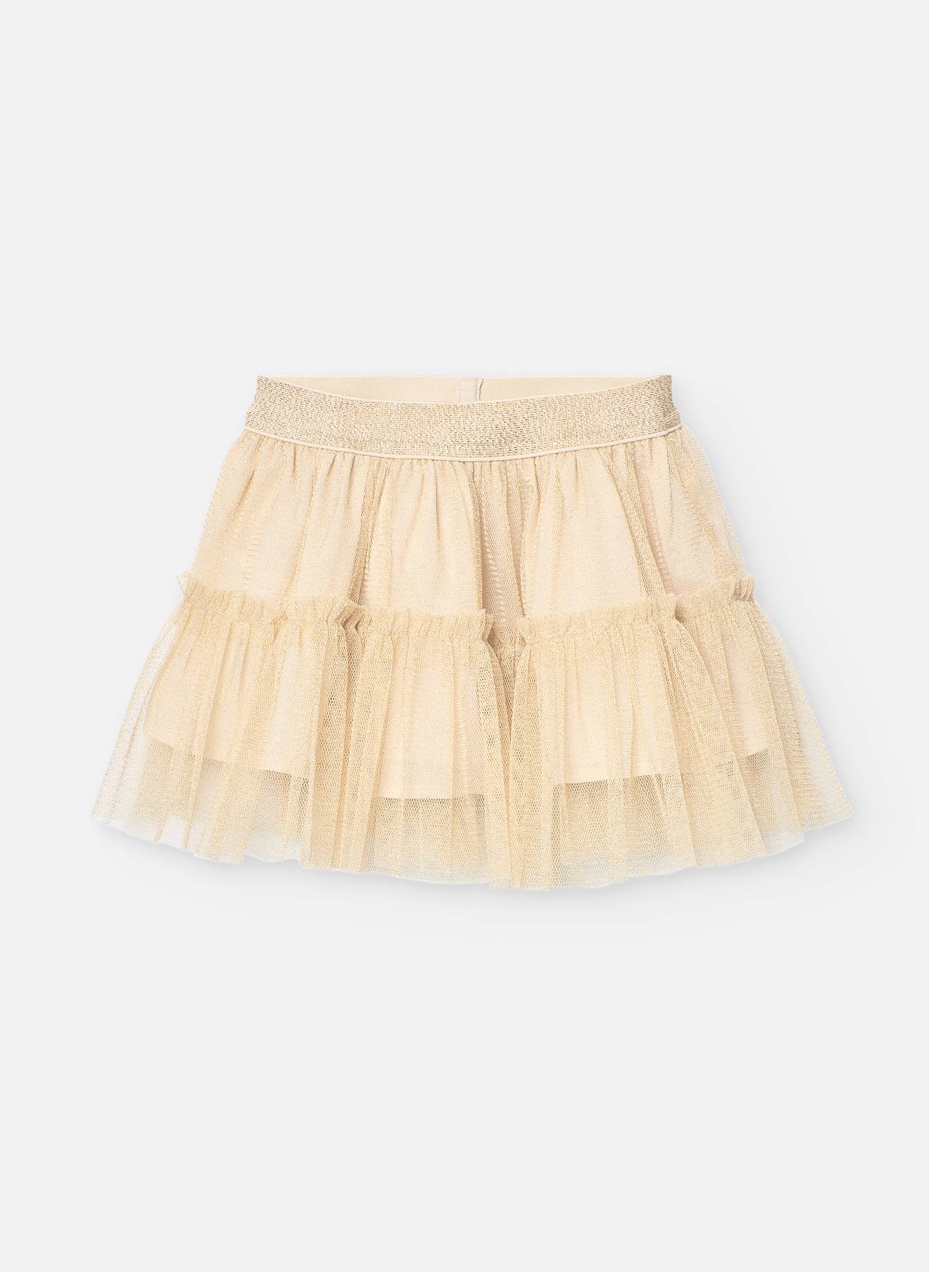 Jupe En Tulle Avec Taille Élastique Beige