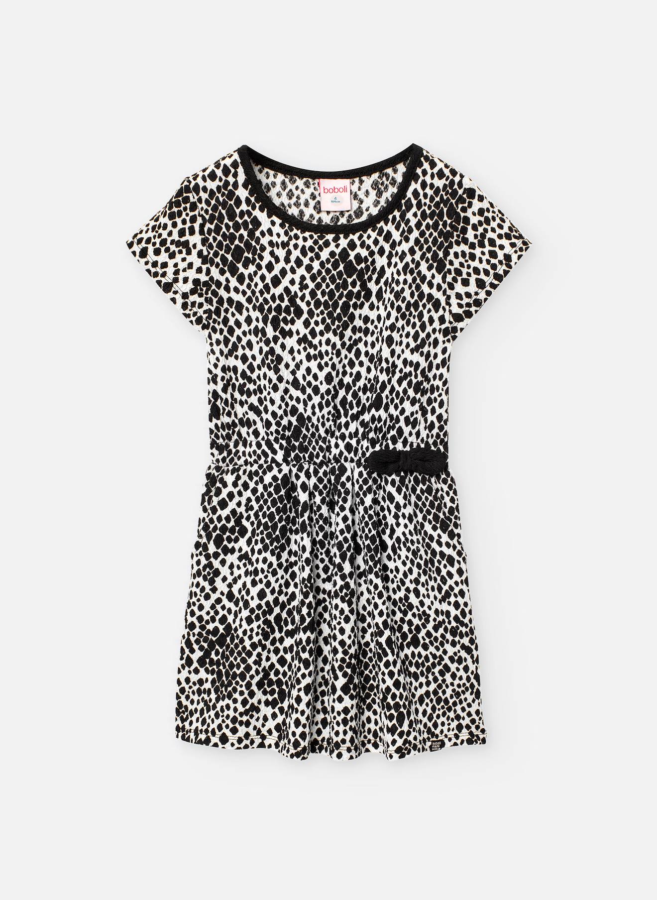 Robe Imprimée À Manches Courtes Noir