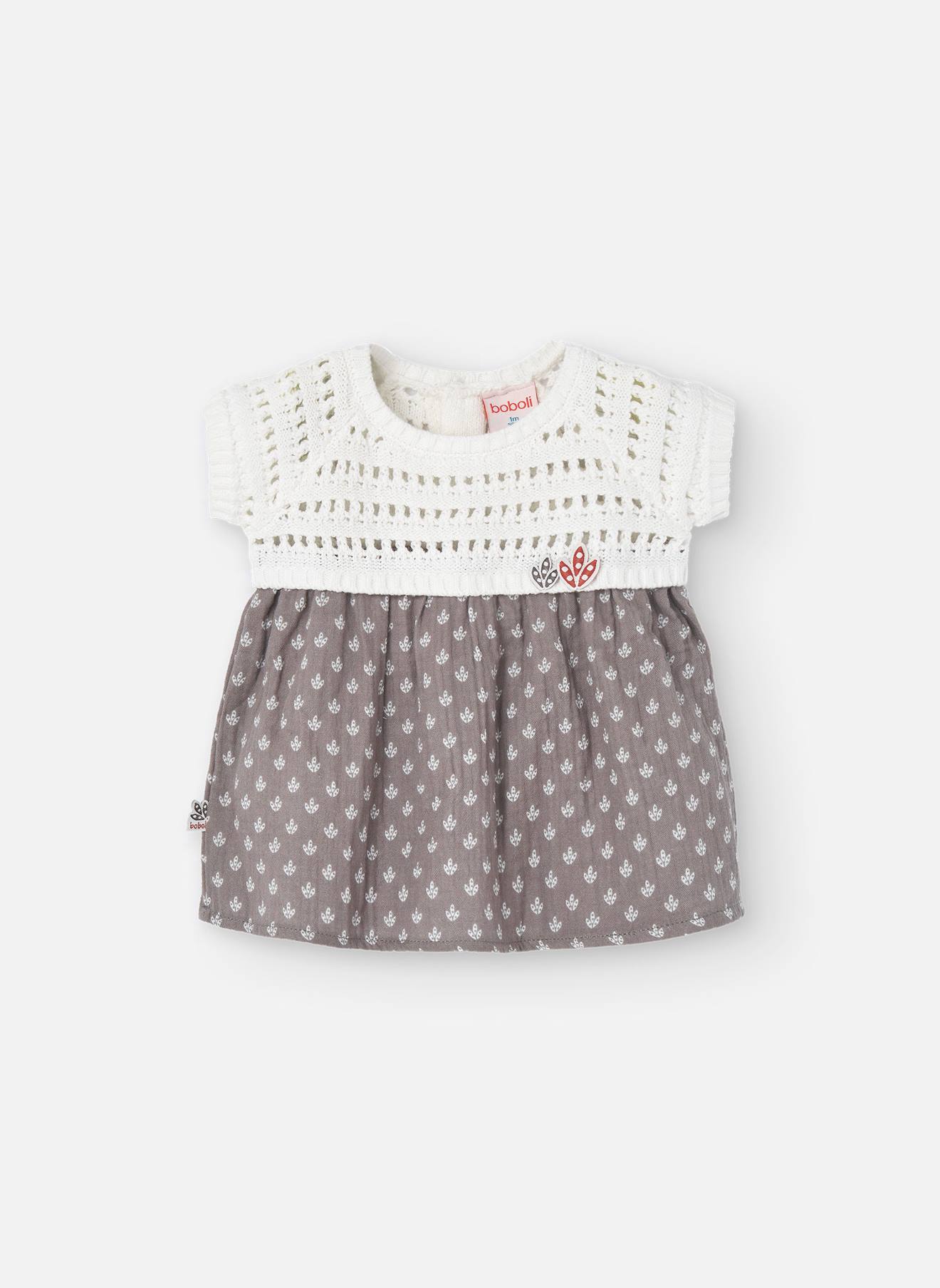 Robe Combinée Avec Jupe Imprimée Blanc
