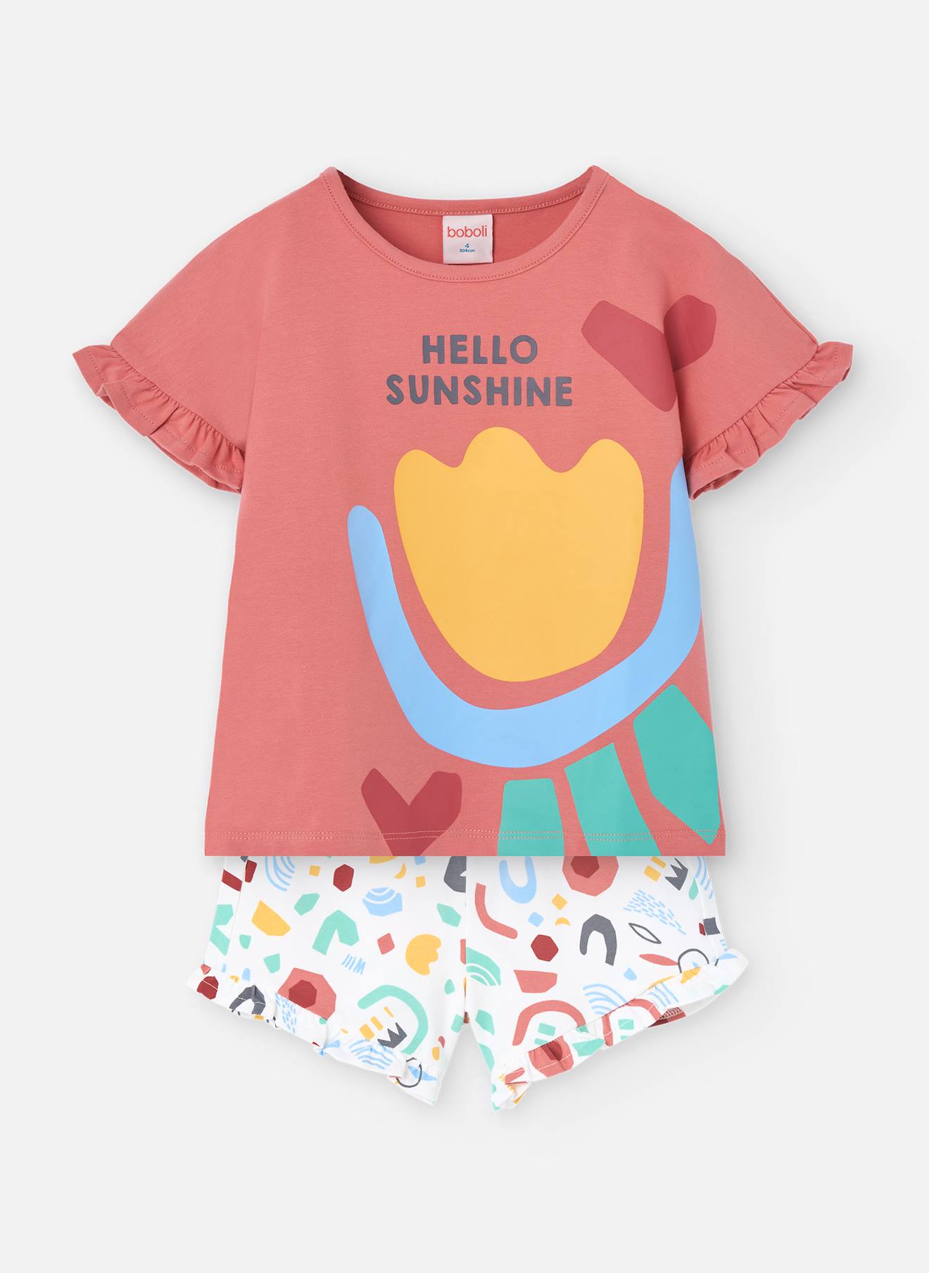Pyjama Court Avec Volants Rose