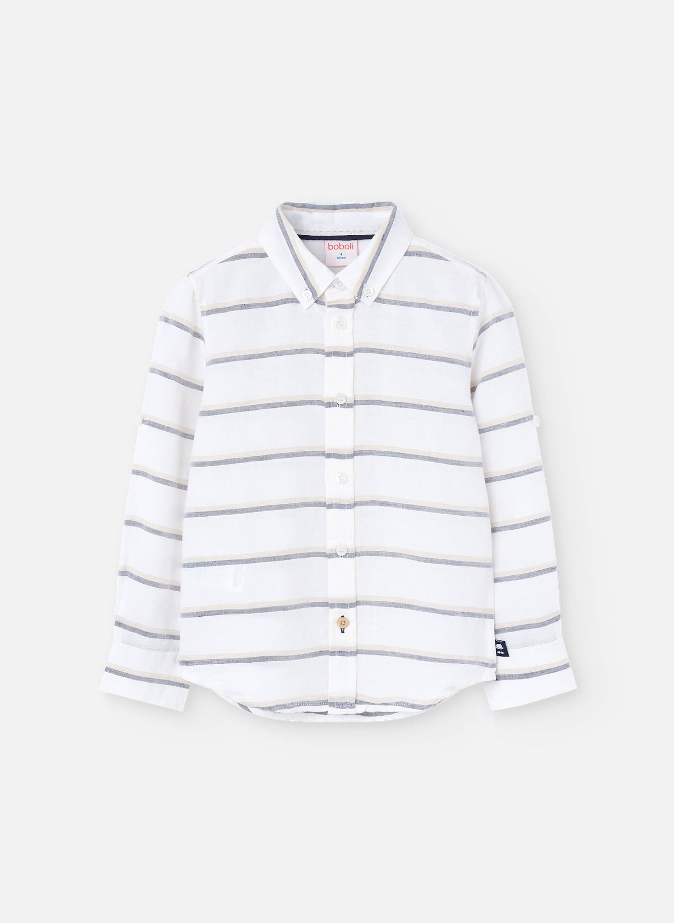 Chemise Rayée À Manches Longues Blanc