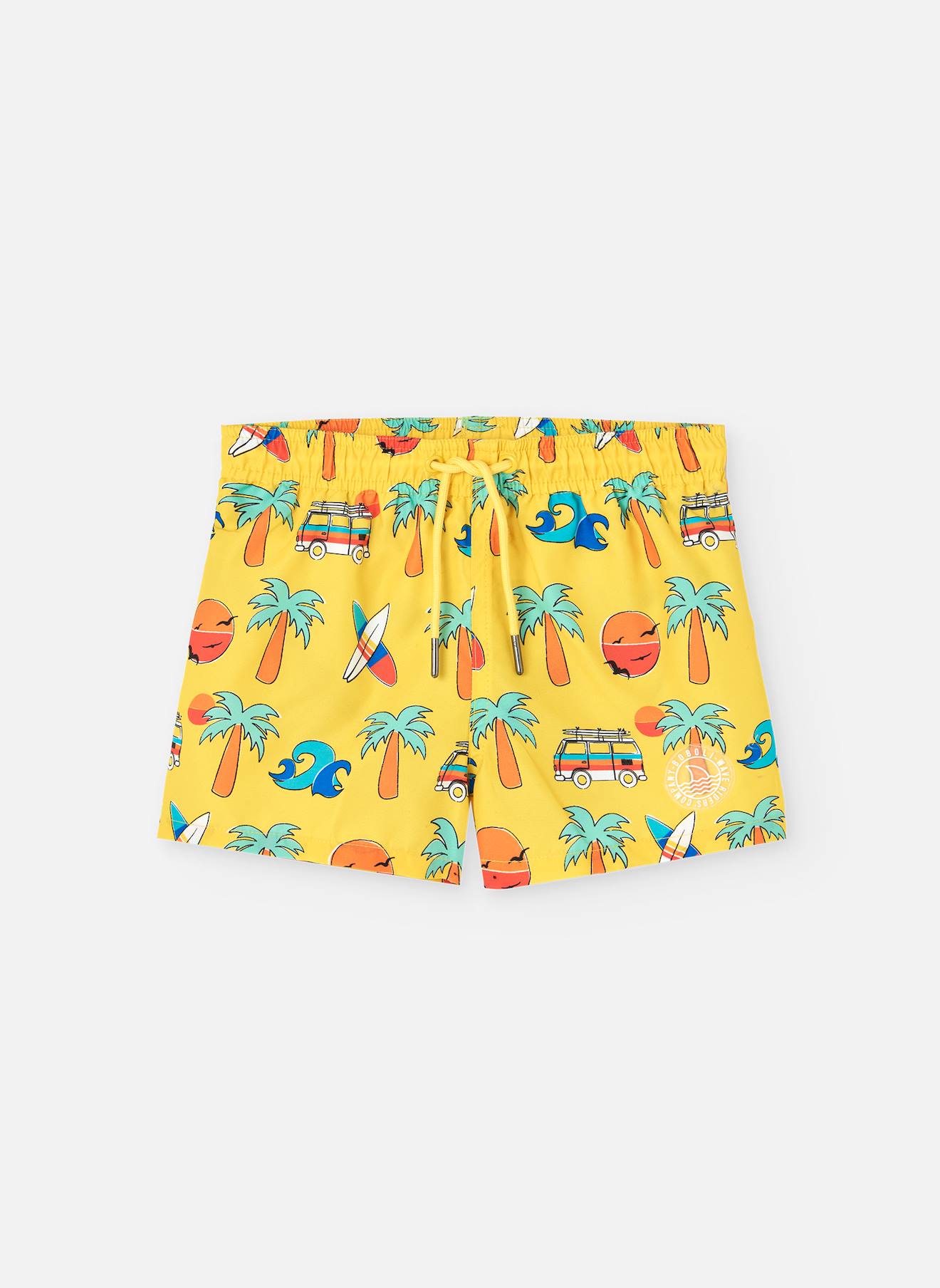 Maillot De Bain Imprimé Avec Cordon De Réglage Jaune