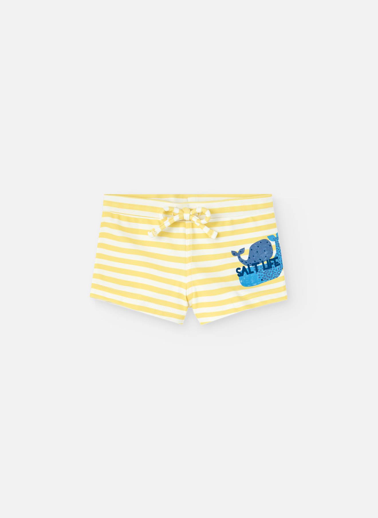 Boxer Avec Imprimé Rayures Et Cordon De Réglage Jaune