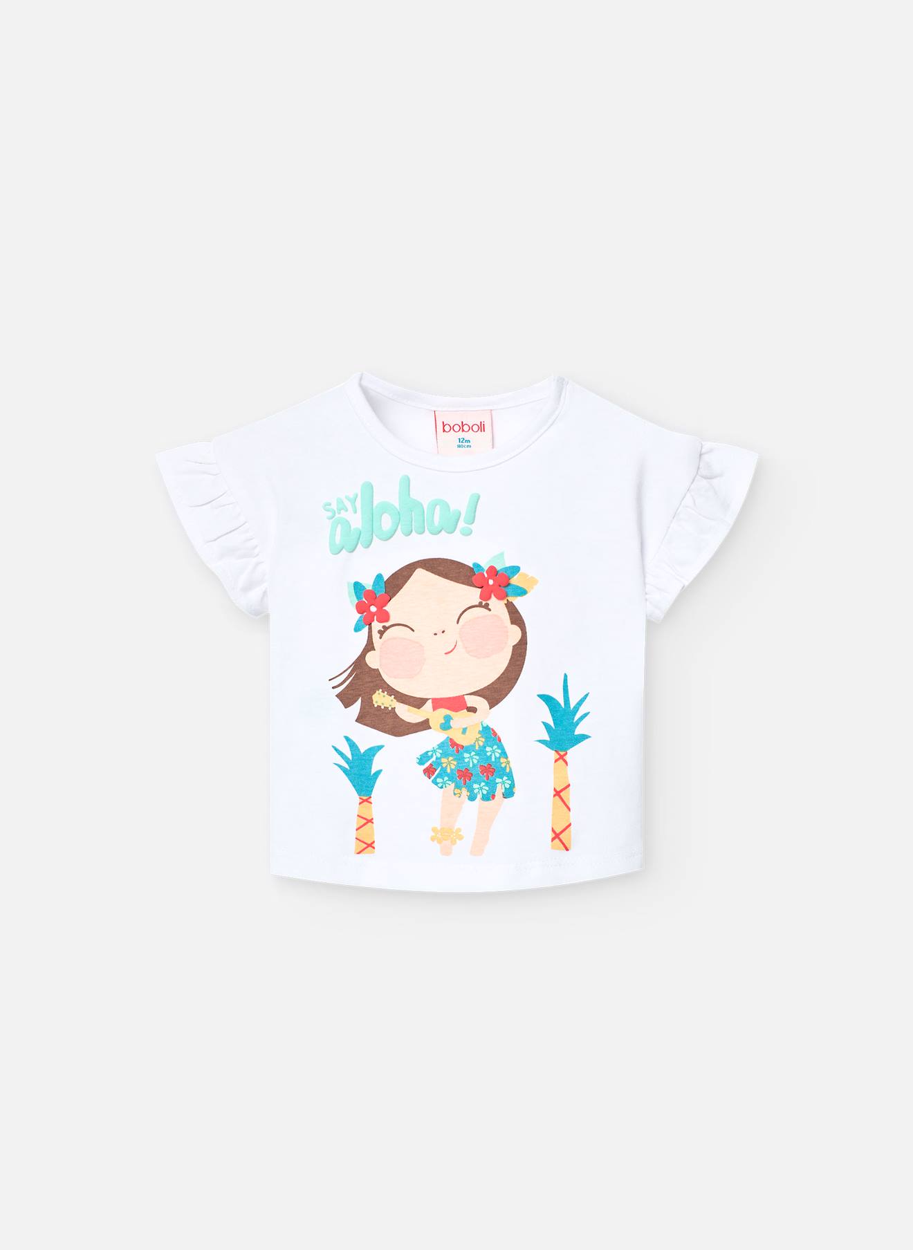 T-shirt À Manches Courtes Avec Col Rond Blanc