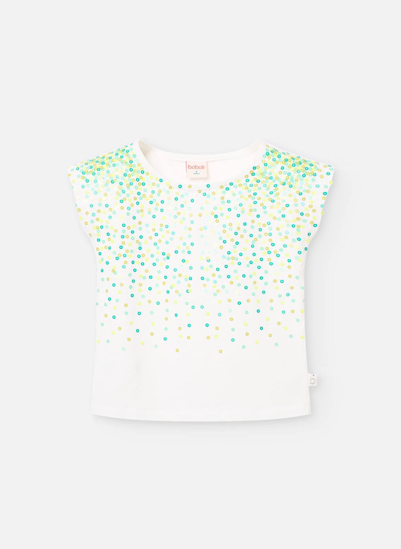 T-shirt À Manches Courtes Avec Sequins Blanc