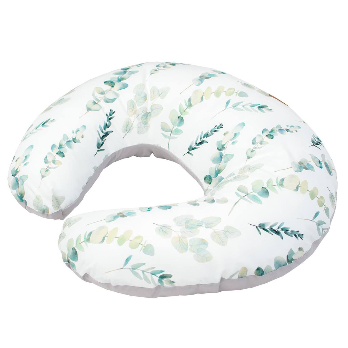 Coussin D'allaitement Ergonomique + Housse Eucalyptus Eucalyptus, Vert, Gris