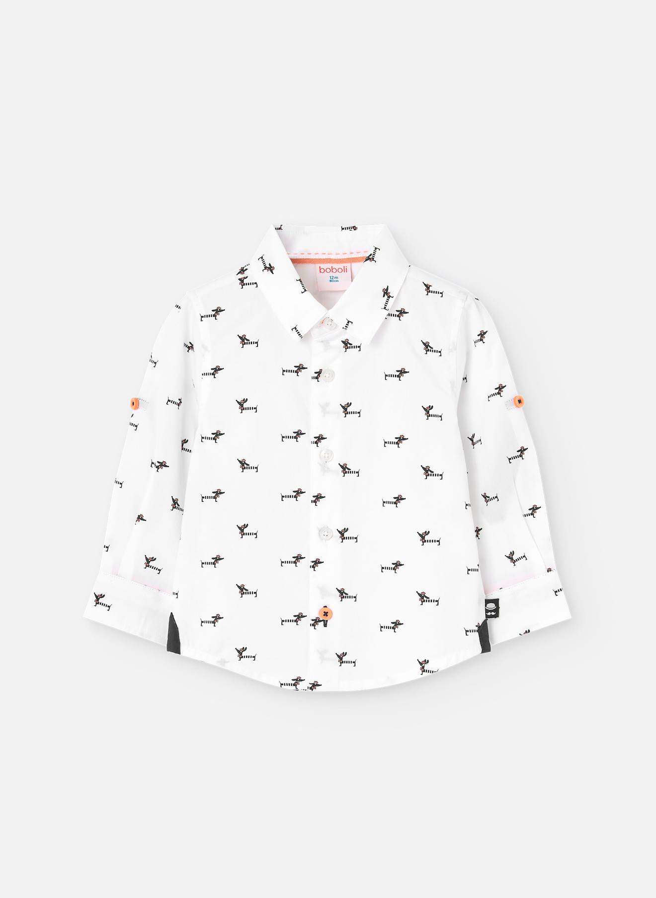 Chemise En Coton Avec Imprimé Fantaisie Blanc
