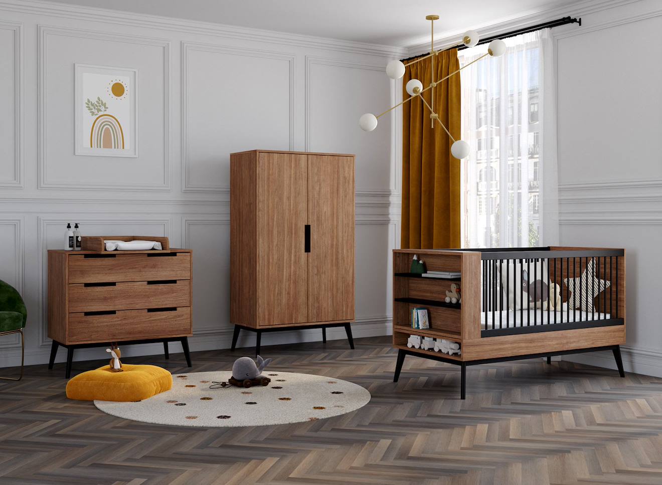 Chambre Bébé Complète Vintage Octave Noyer