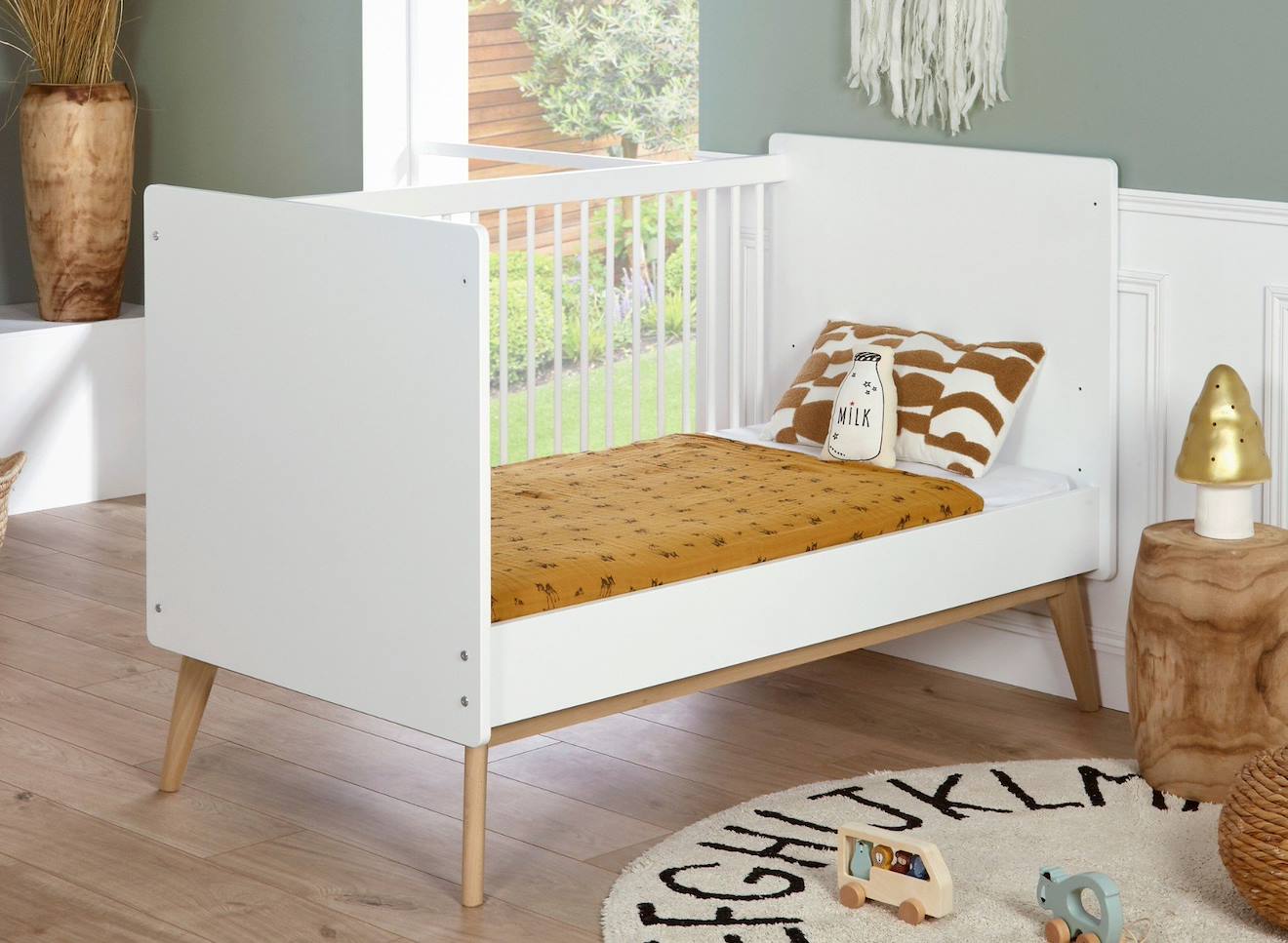 Lit Bébé Évolutif Gaïa Blanc & Chêne (Chambrekids) - Image 1