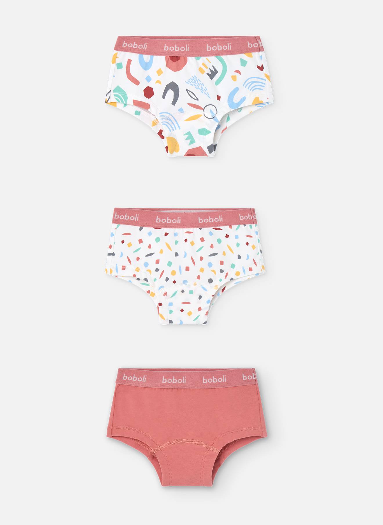 Pack De 3 Culottes Avec Imprimé Et Logo Sur La Taille Beige