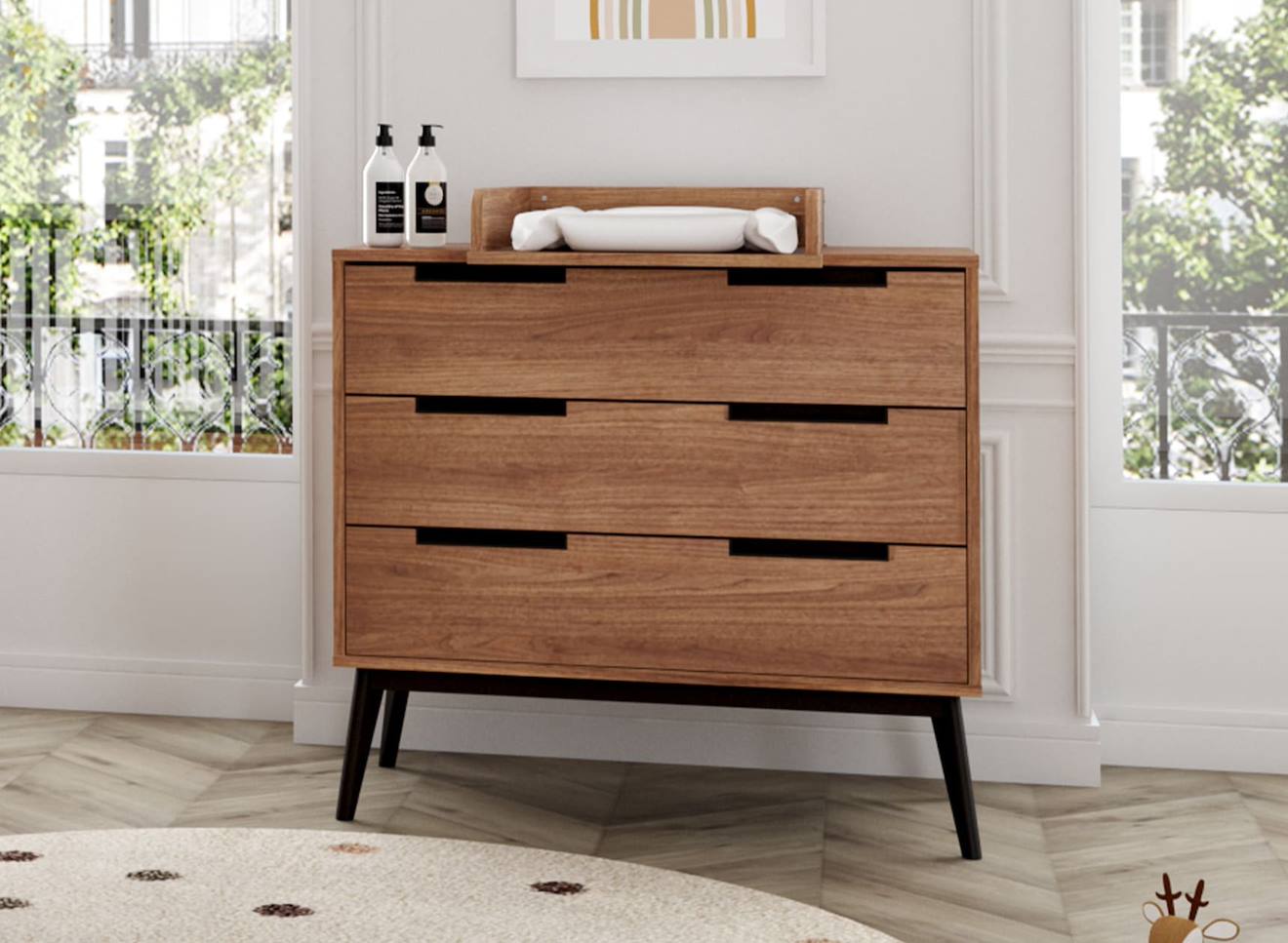 Chambre Bébé Duo Vintage Octave Noyer (Chambrekids) - Image 2