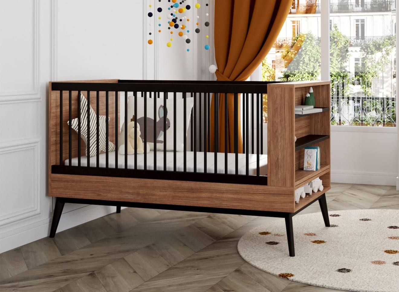 Chambre Bébé Duo Vintage Octave Noyer (Chambrekids) - Image 1