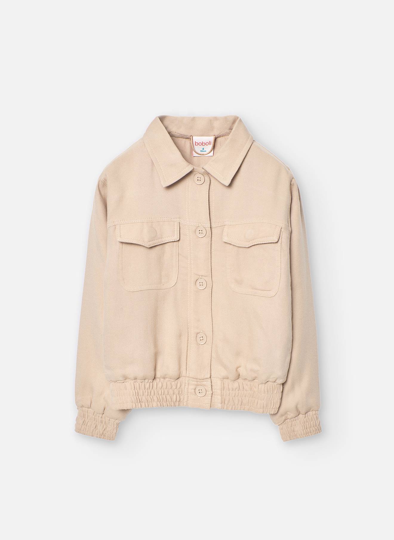 Blouson Avec Col Chemise Et Fermeture À Boutons Beige