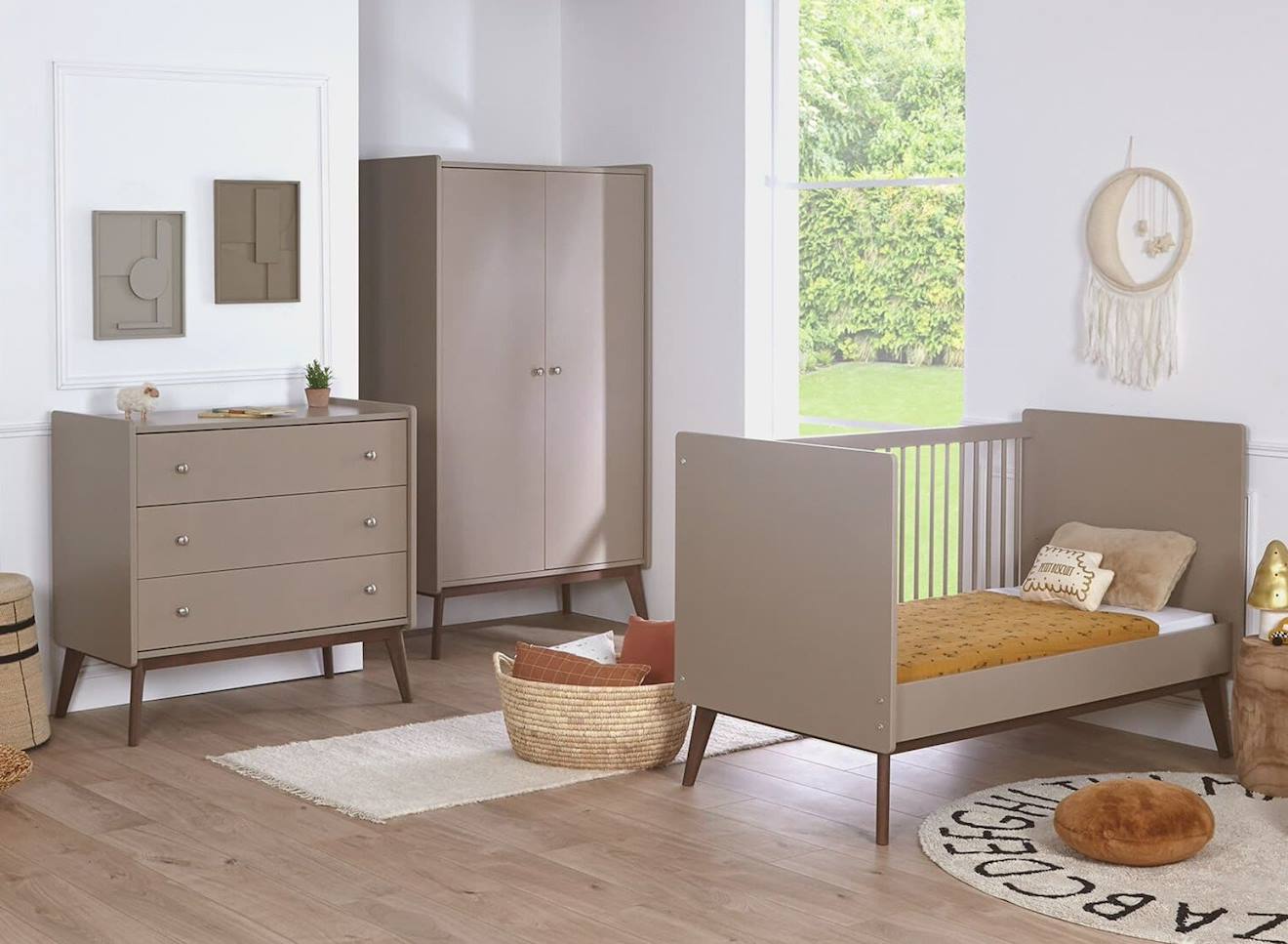 Chambre Bébé Complète Gaïa Argile / Noyer (Chambrekids) - Image 2