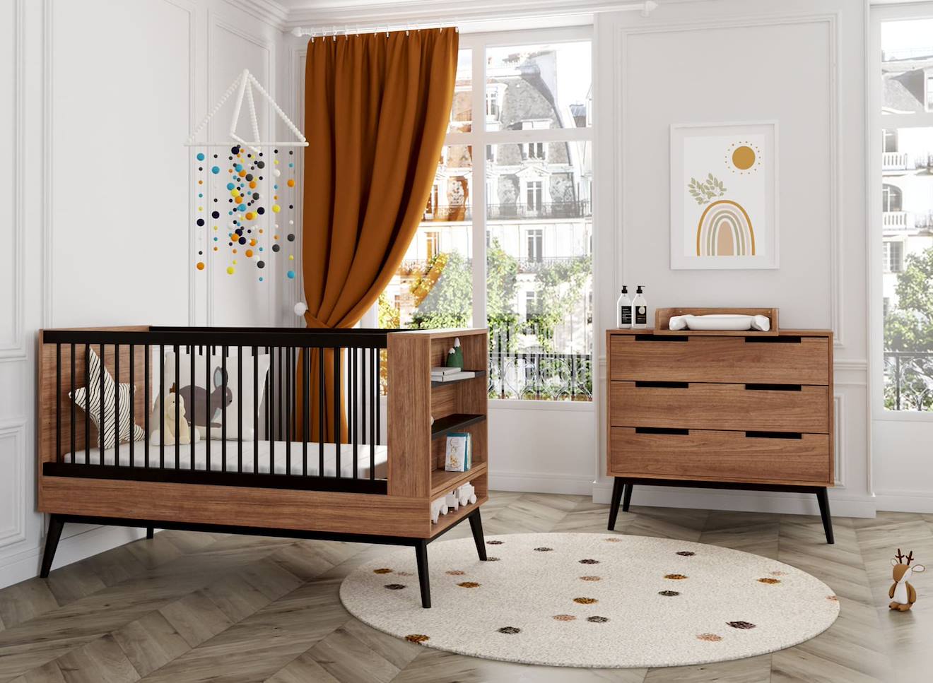 Chambre Bébé Duo Vintage Octave Noyer