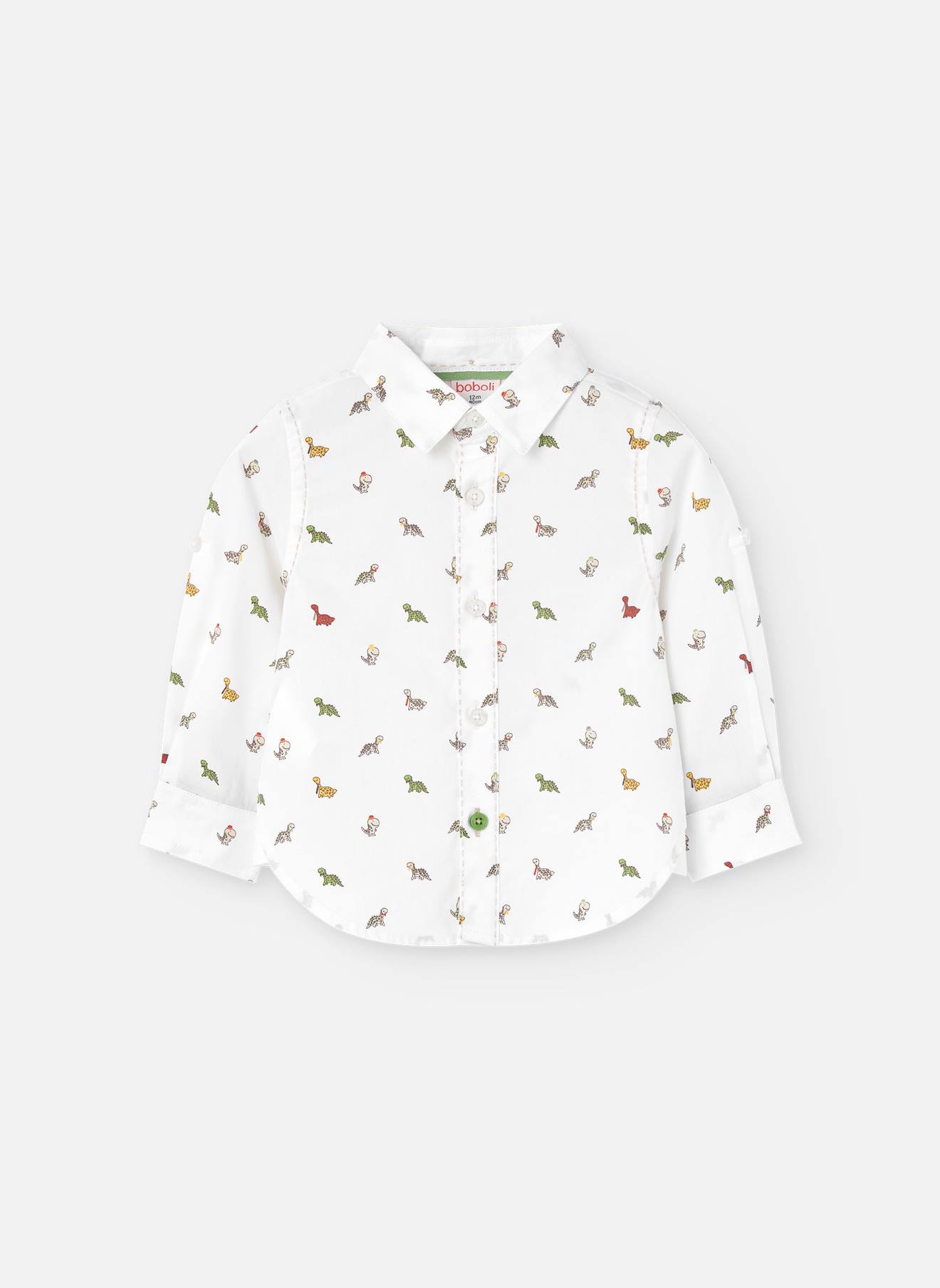 Chemise En Coton Avec Imprimé Fantaisie Blanc