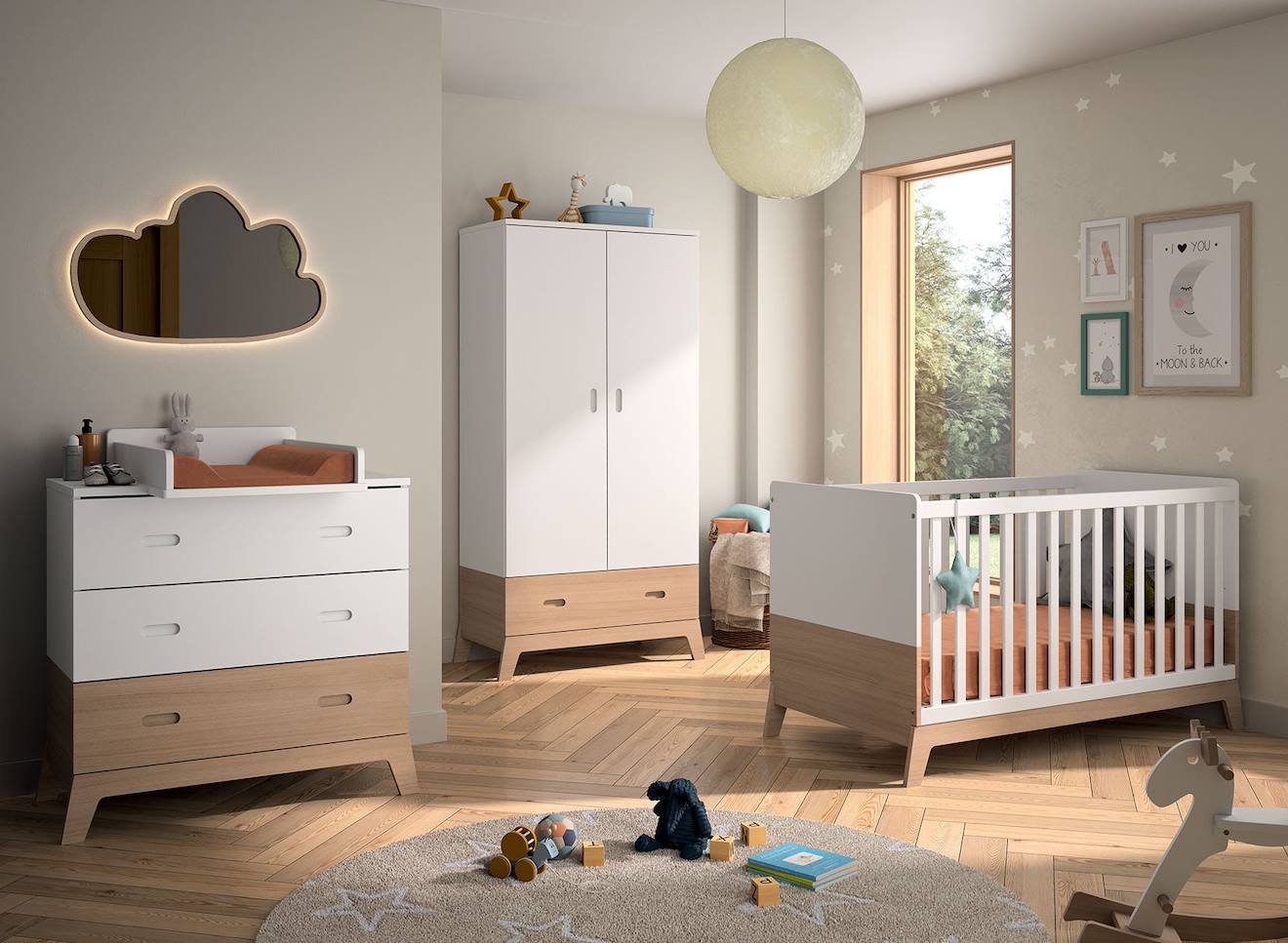 Chambre Bébé Complète Archipel Blanc /chêne