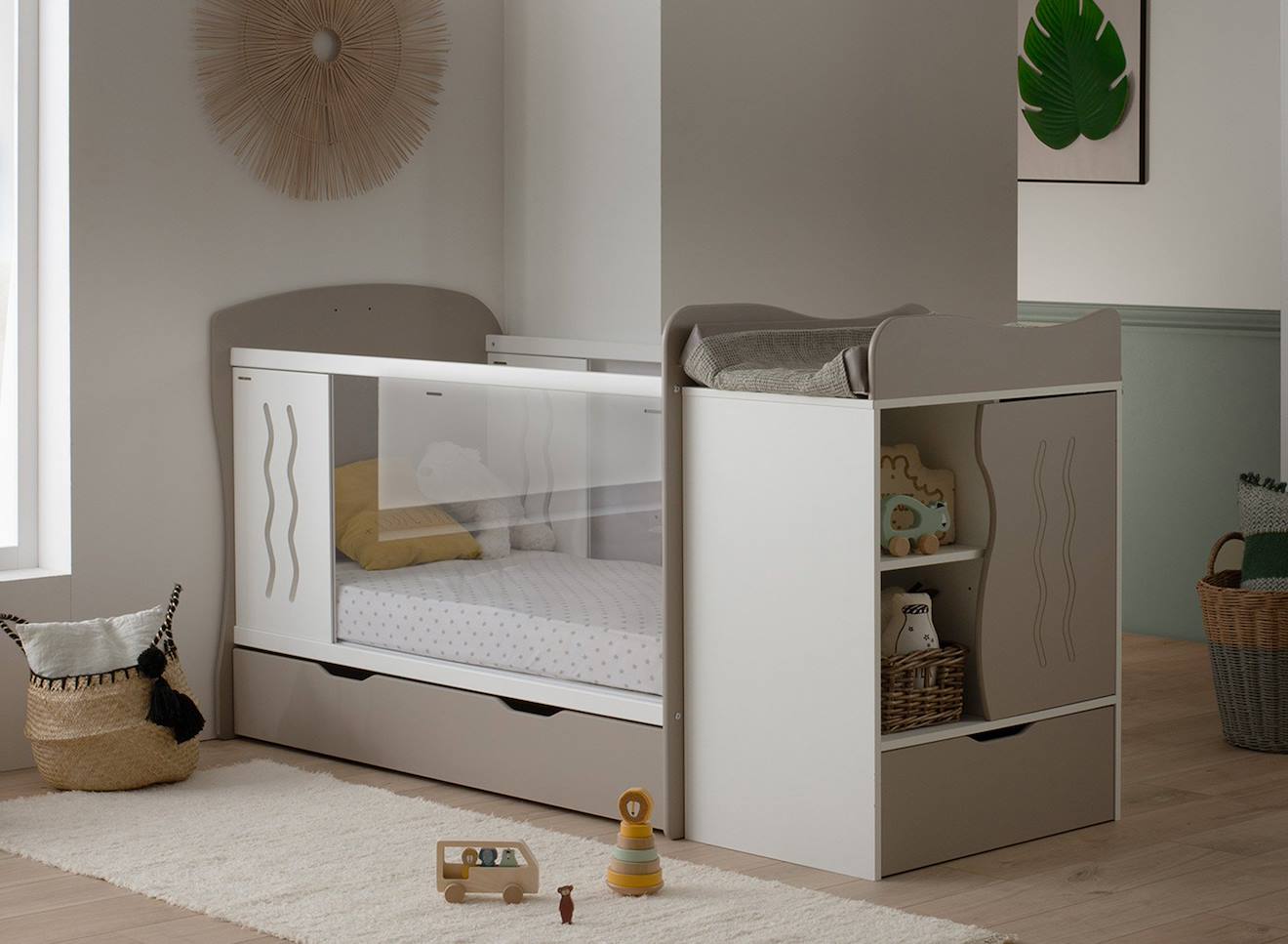 Chambre Bébé Évolutive Belem Blanc/lin
