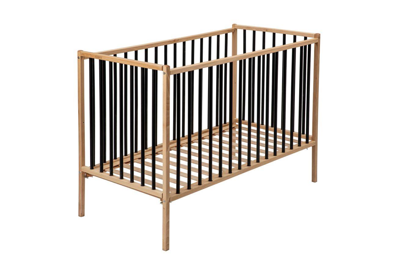 Lit À Barreaux Bébé - Rémi - En Bois Massif Bois Hybride Noir