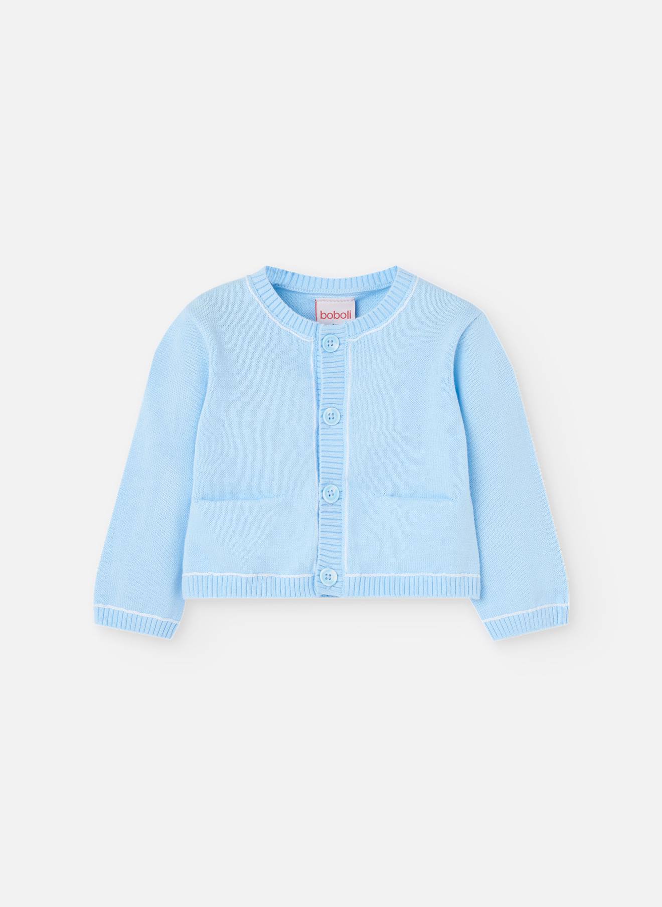 Veste Avec Col Rond Et Fermeture Par Boutons Bleu
