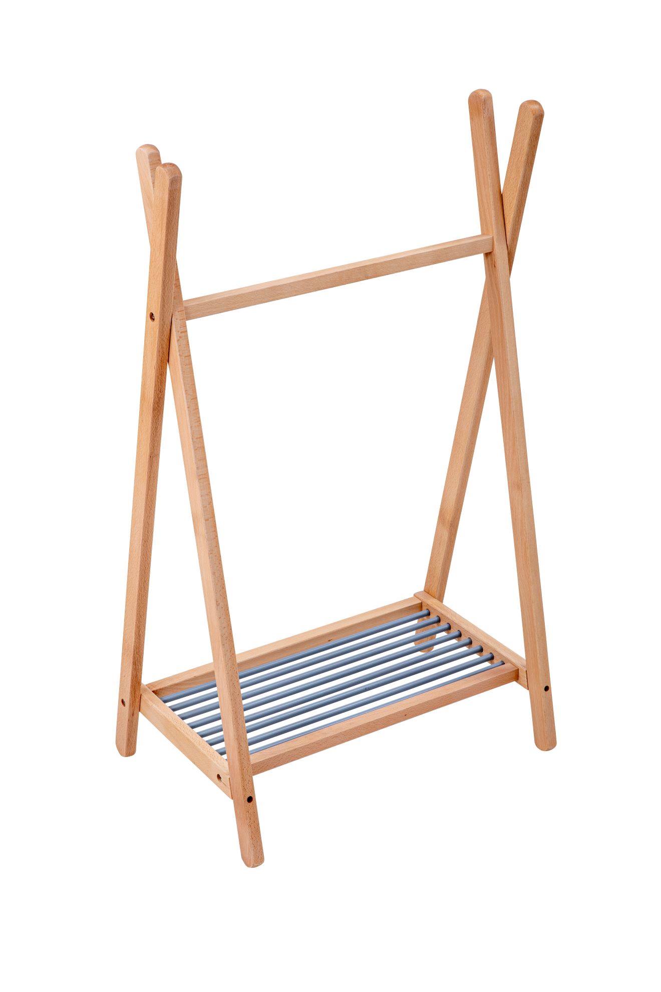 Portant Vêtements Bébé Léandre En Bois De Hêtre Massif Bois Hybride Bleu Gris