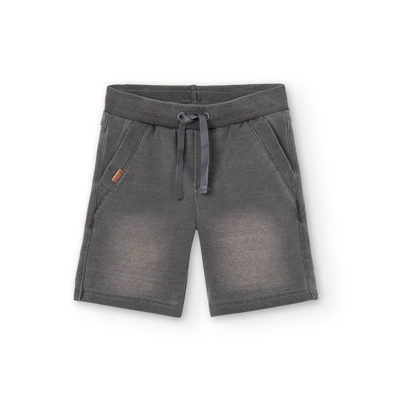 Short Garçon Tricot Avec Cordon De Serrage Gris