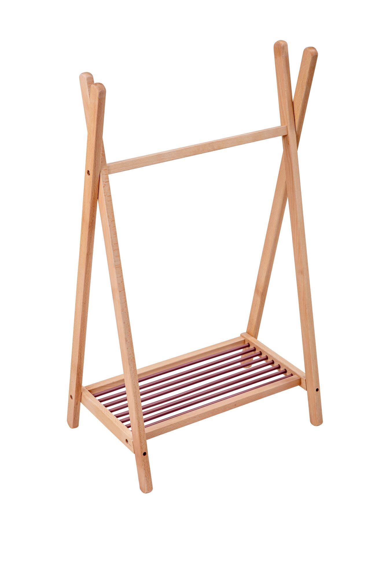 Portant Vêtements Bébé Léandre En Bois De Hêtre Massif Bois Hybride Vieux Rose