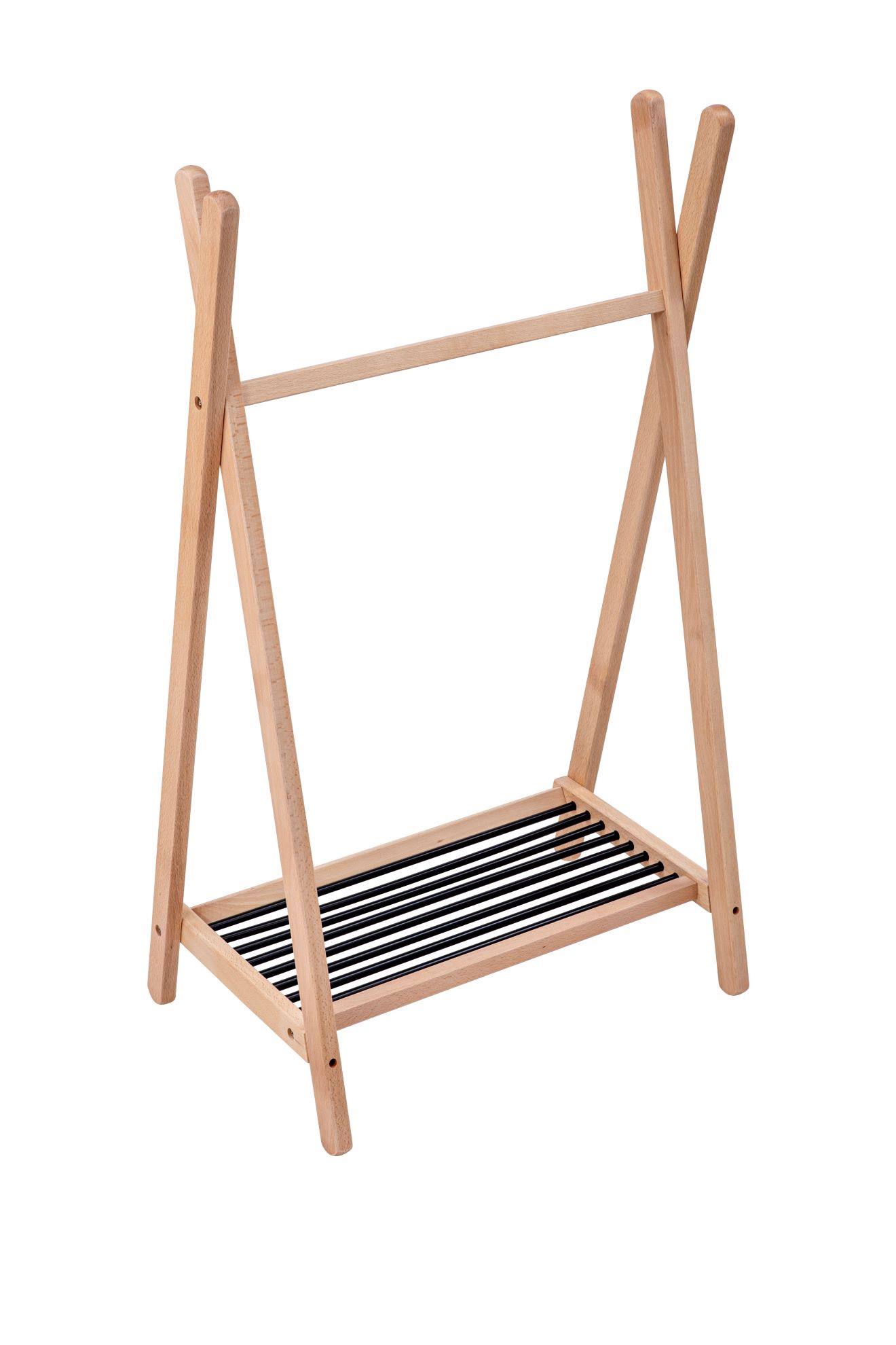 Portant Vêtements Bébé Léandre En Bois De Hêtre Massif Bois Hybride Noir