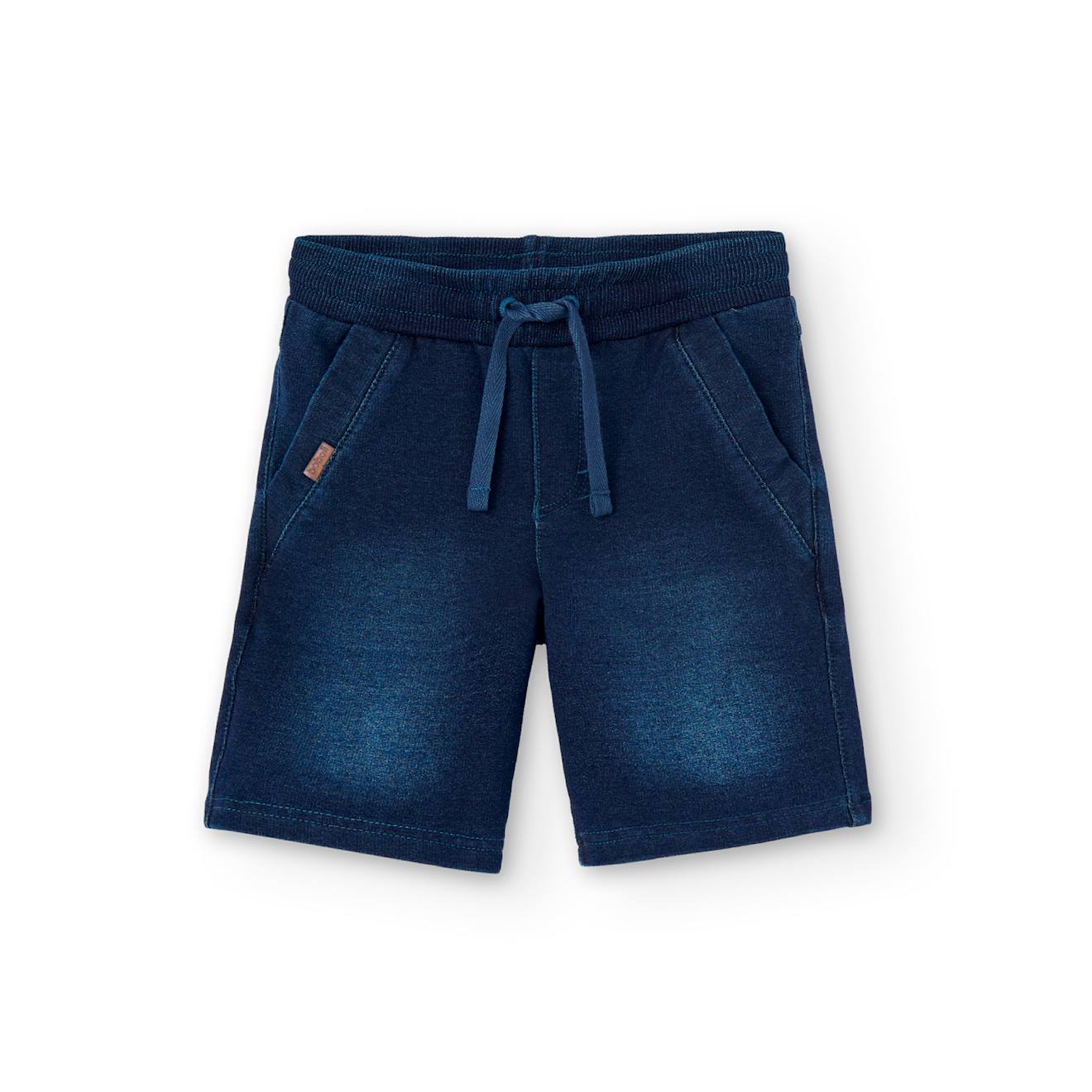 Short Garçon Tricot Avec Cordon De Serrage Bleu