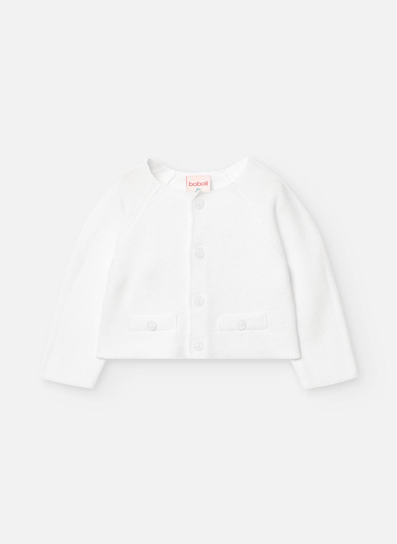 Veste Avec Col Rond Et Fermeture Par Boutons Blanc