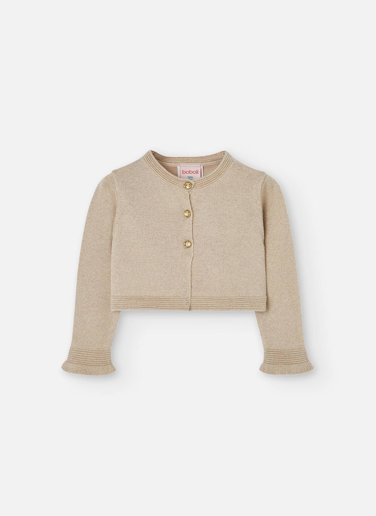 Gilet En Maille Uni Avec Fermeture À Boutons Beige