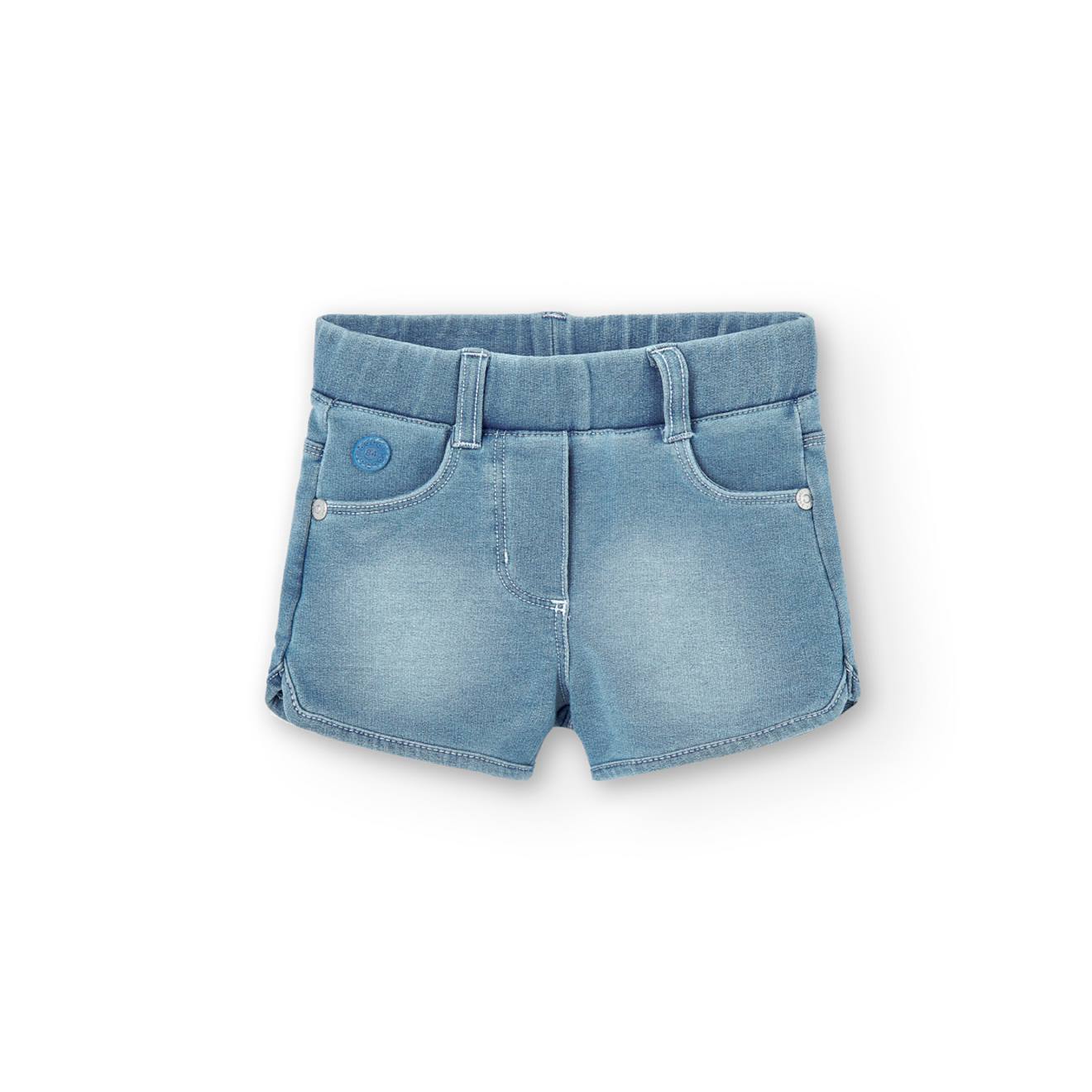 Short Uni Avec Taille Élastique Bleu