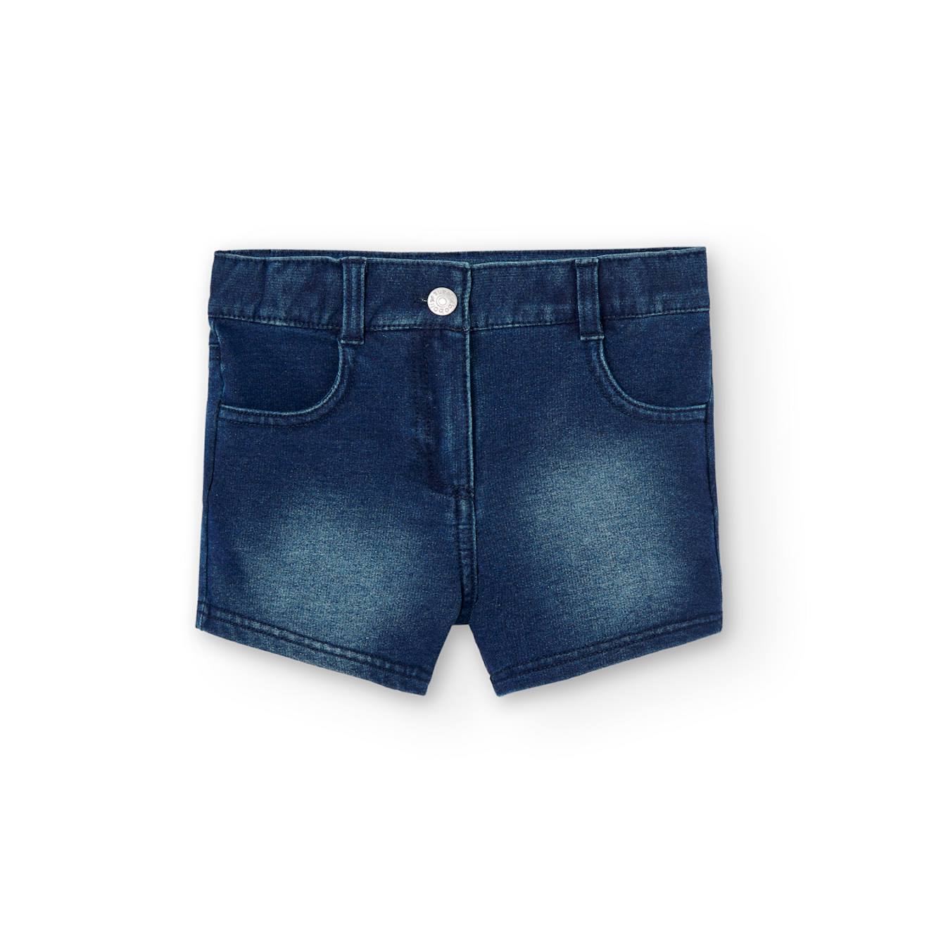 Short En Denim Avec Bouton Et Fermeture É Bleu