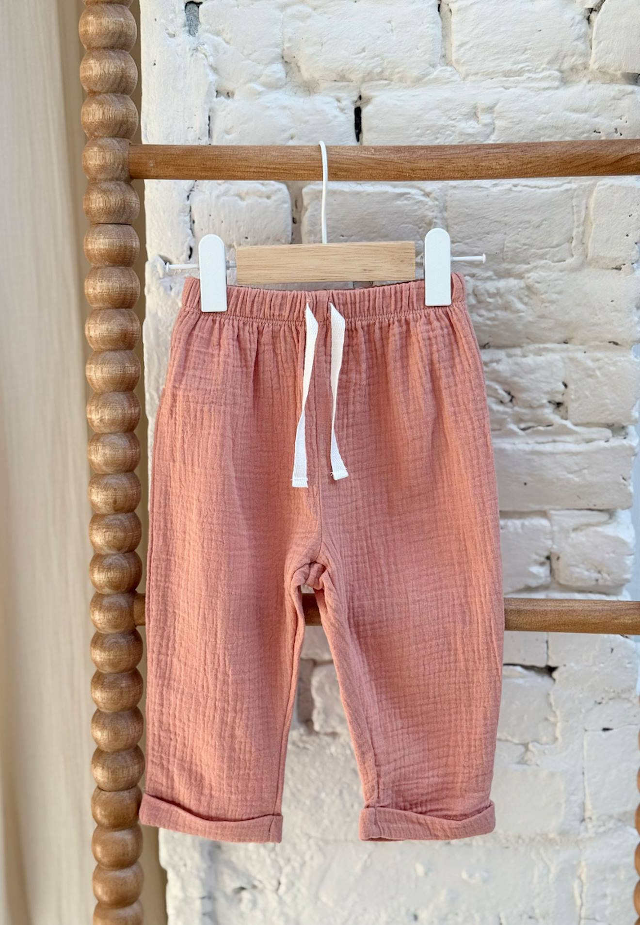 Pantalon Enfant En Gaze De Coton Mindanao Rose
