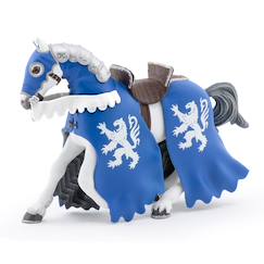 Jouet-Jeux d'imagination-Figurines, mini mondes, héros et animaux-Figurine cheval du chevalier lion bleu