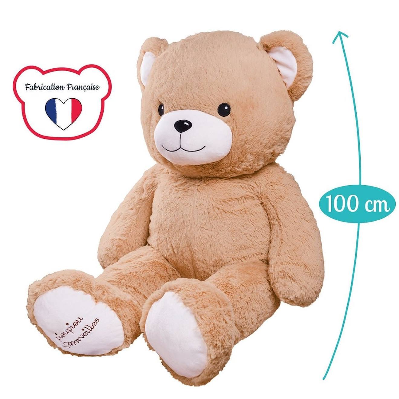 Peluche Géante Ours Gaston - Made In France Beige (Pioupiou Et Merveilles) - Image 1