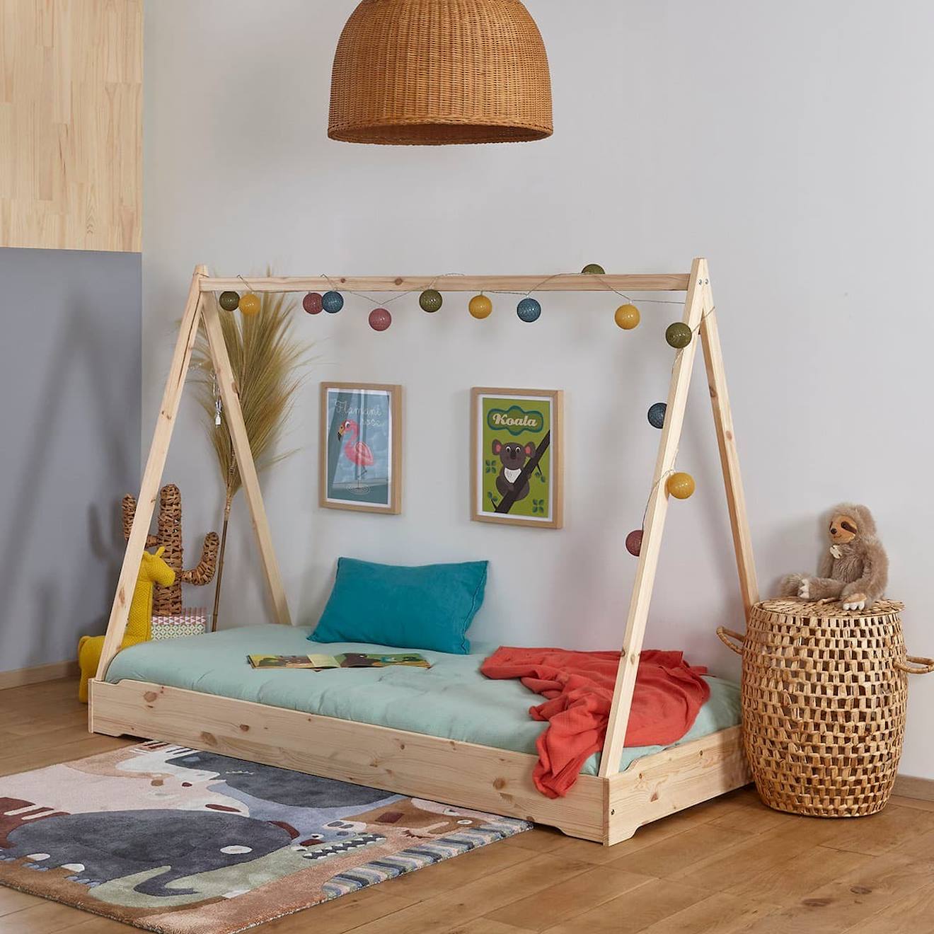 Lit Empilable Cabane Bois Massif Jelly Bois Naturel