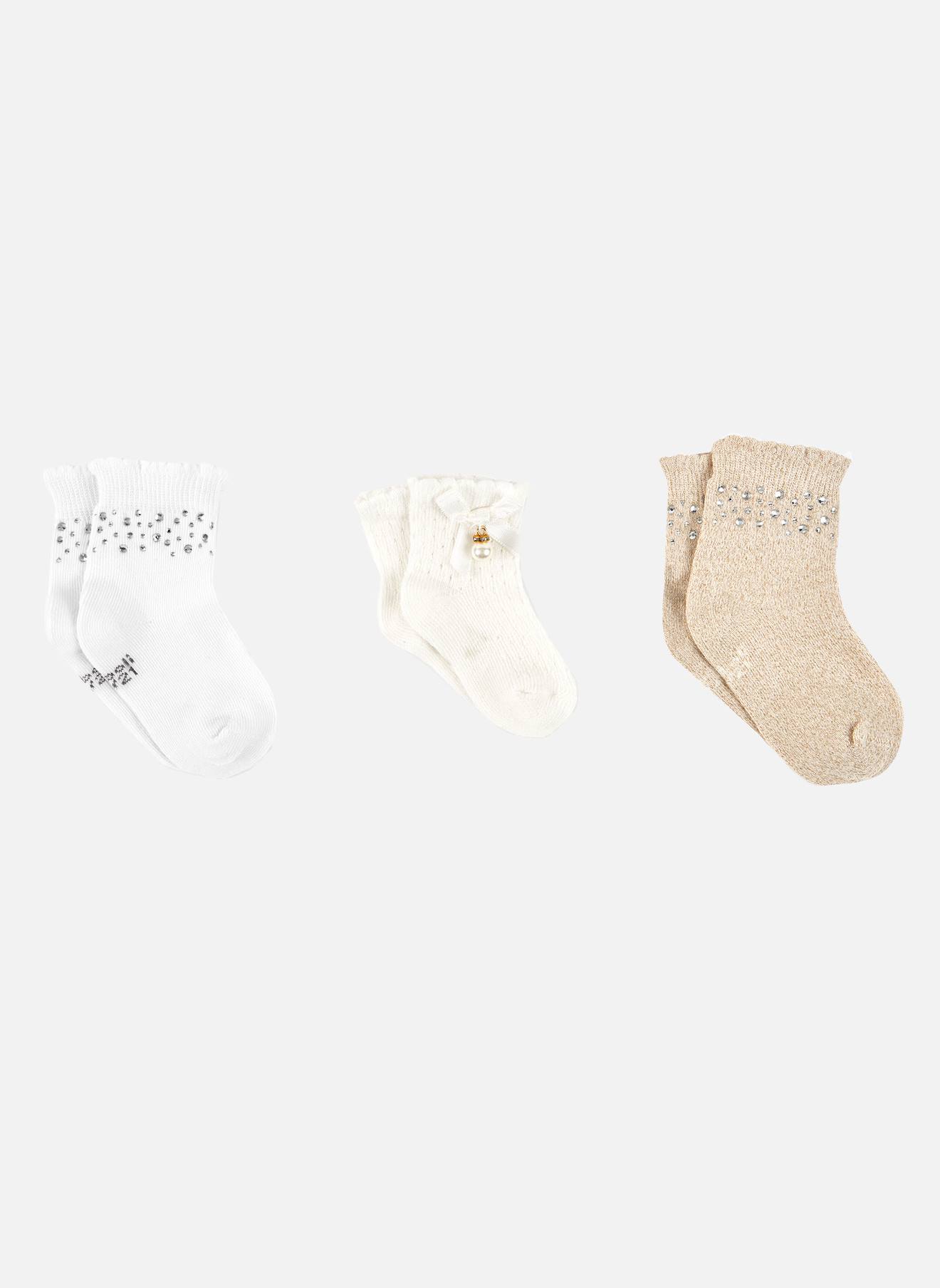 Pack De 3 Paires De Chaussettes En Maille Unie Blanc