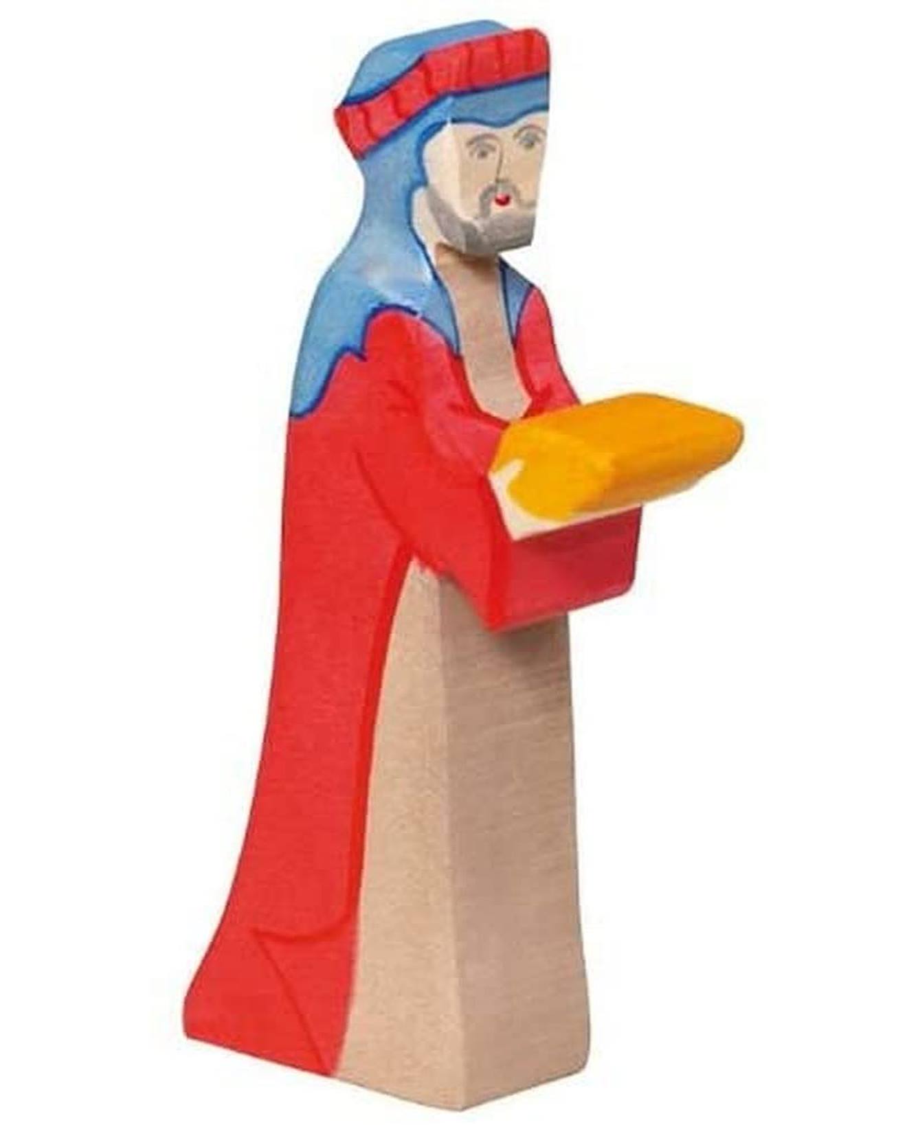 Figurine Crèche De Noël - Gaspard En Rouge Rouge