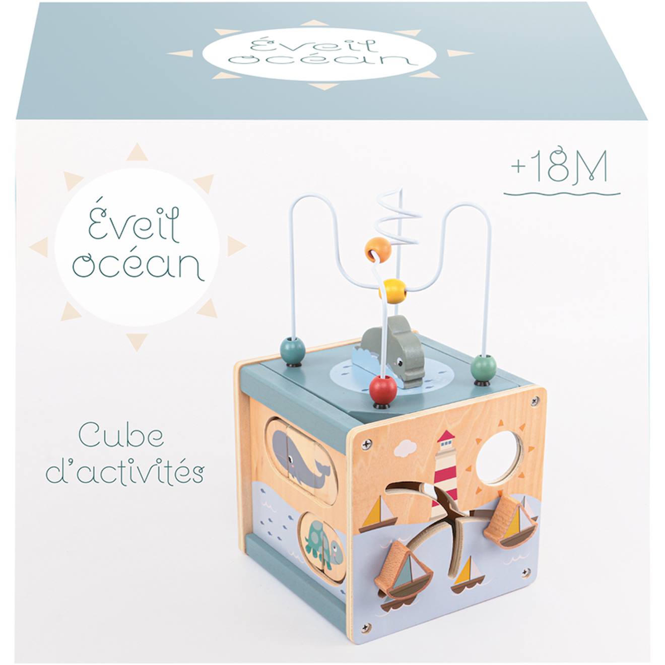 Cube D'activités En Bois Multicolore