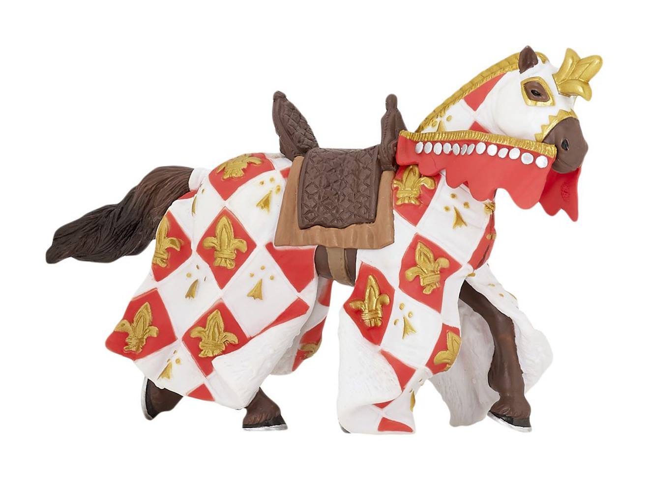 Figurine Cheval Du Chevalier Blanc Fleur De Lys Blanc