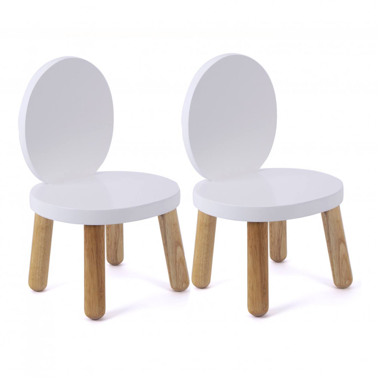 Lot De 2 Ma Première Chaise Enfant Ovaline 1-4 Ans Blanc Et Bois (Pioupiou Et Merveilles) - Couverture