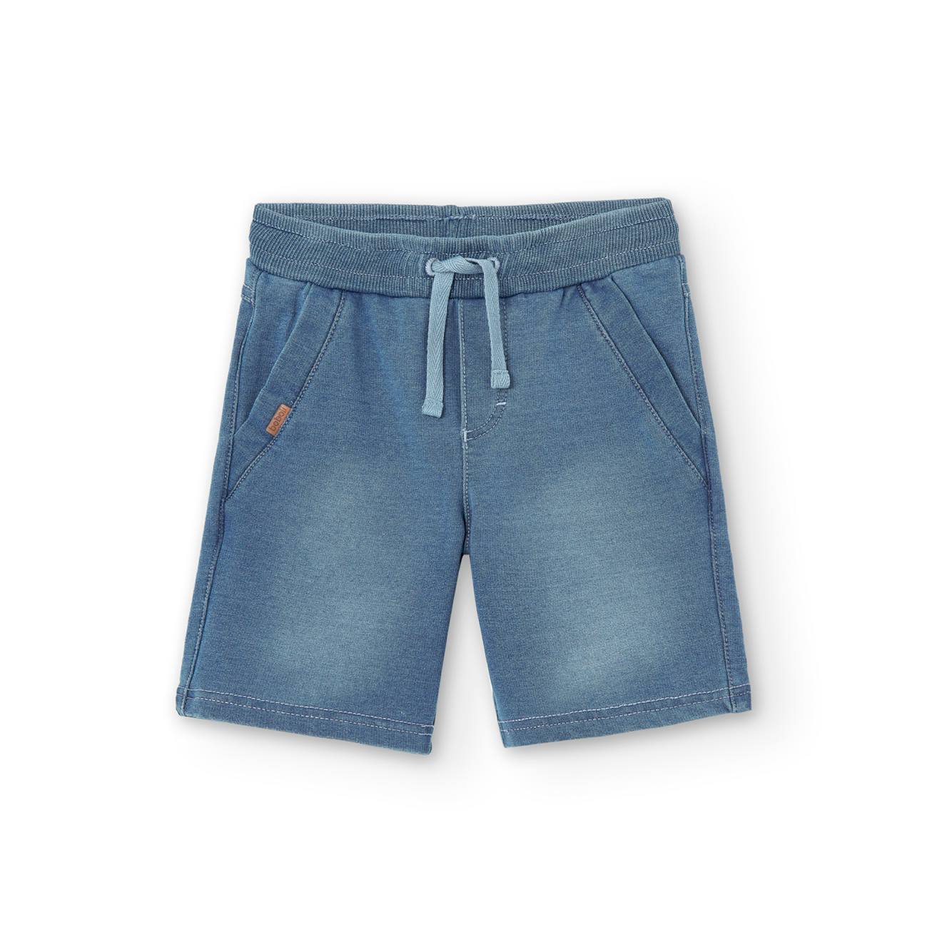 Bermuda En Tricot Avec Cordon De Serrage Bleu
