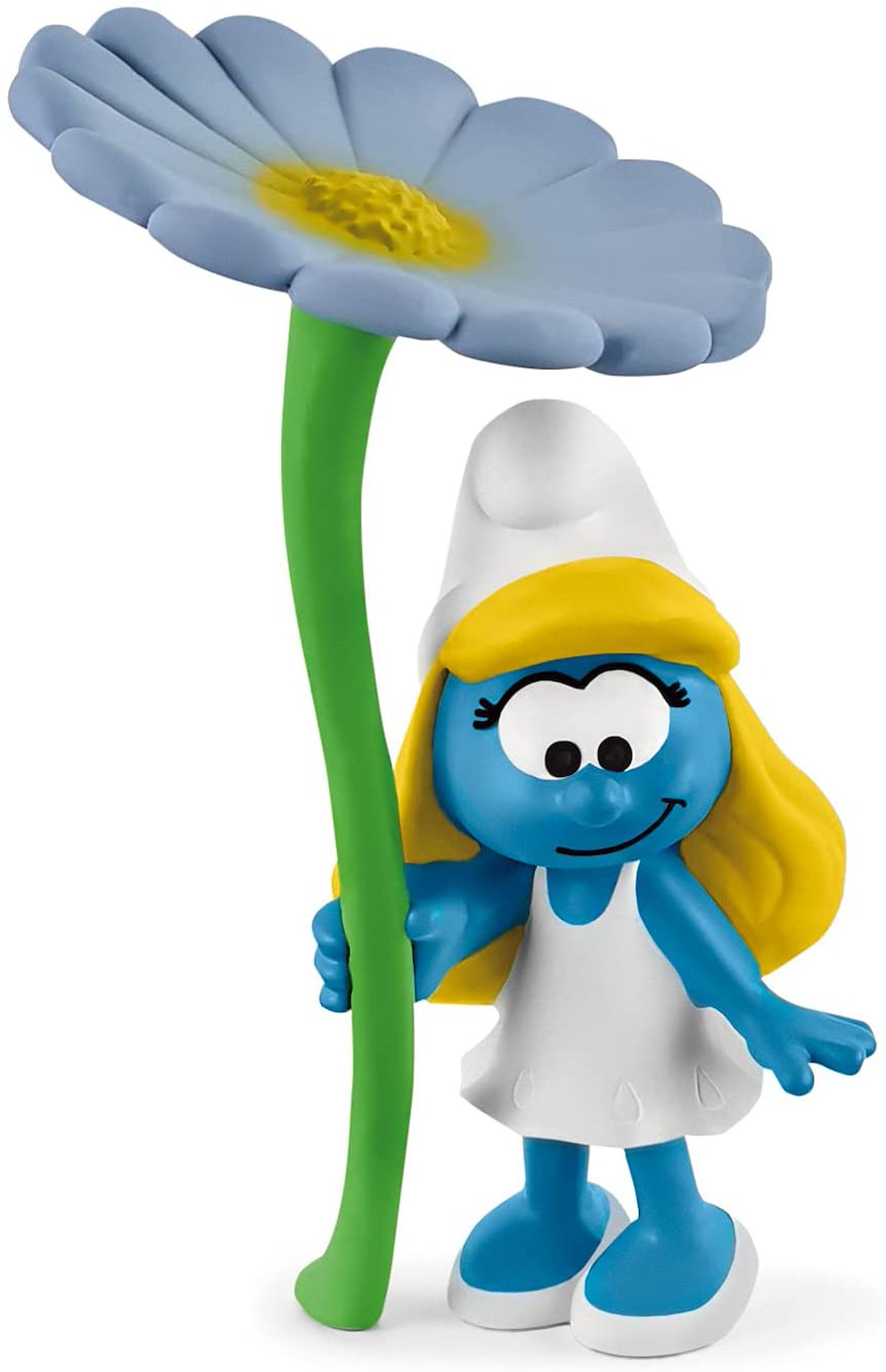 Figurine Schtroumpfette À La Grande Fleur Bleu